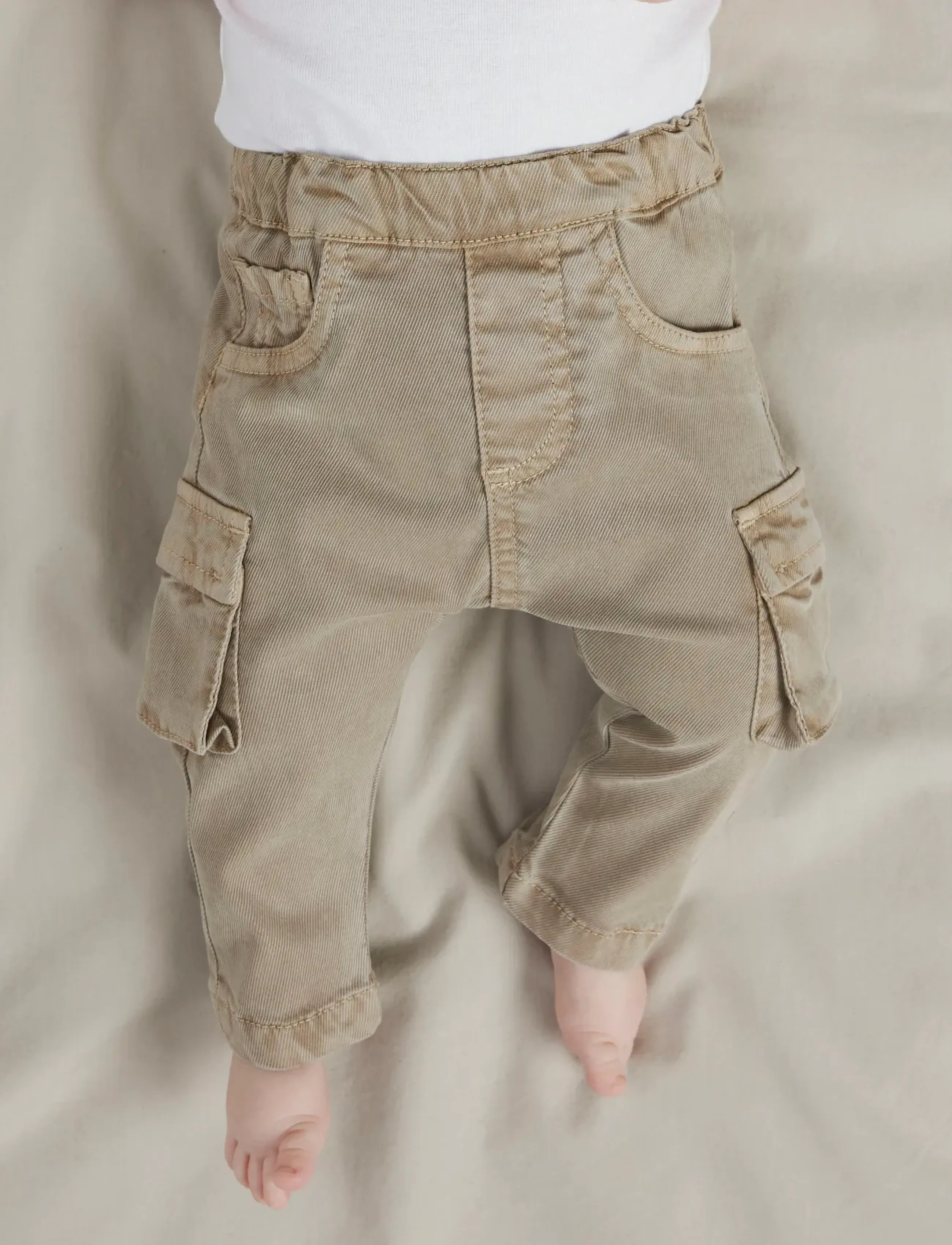 name it NBMBEN BAGGY CARGO TWI PANT 8950-PO NOOS - Underdele - CHINCHILLA / beige