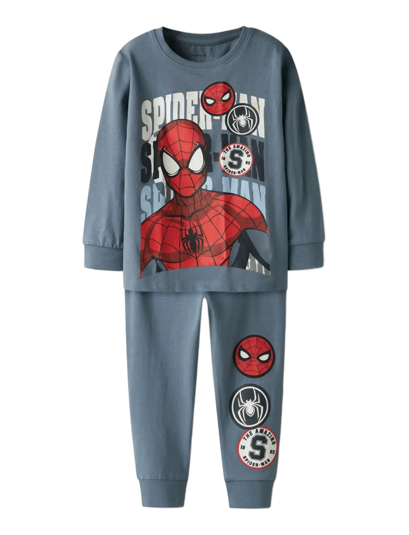 name it NMMOCTI SPIDER LS NIGHTSET MAR - Pyjama-Sets - FLINT STONE / blue