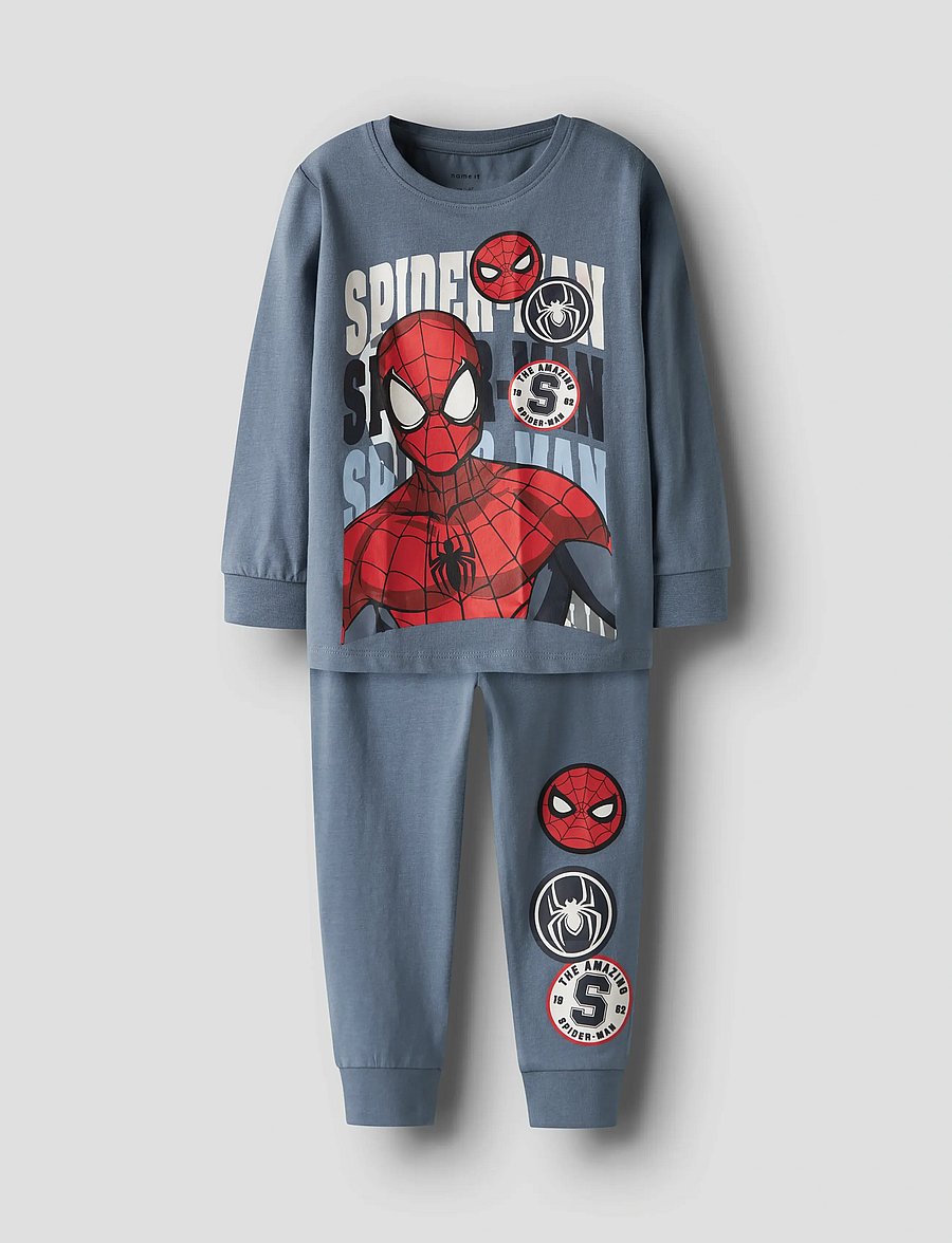 name it - NMMOCTI SPIDER LS NIGHTSET MAR - pyjama-sets - flint stone - 0