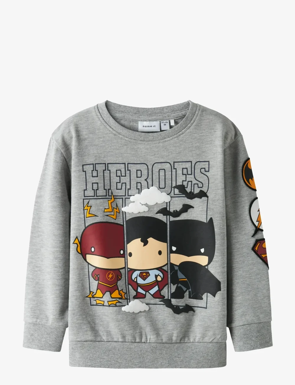 name it - NMMOSMUS BATMAN NREG SWEAT BRU WAB - sweatshirts - grey melange - 0