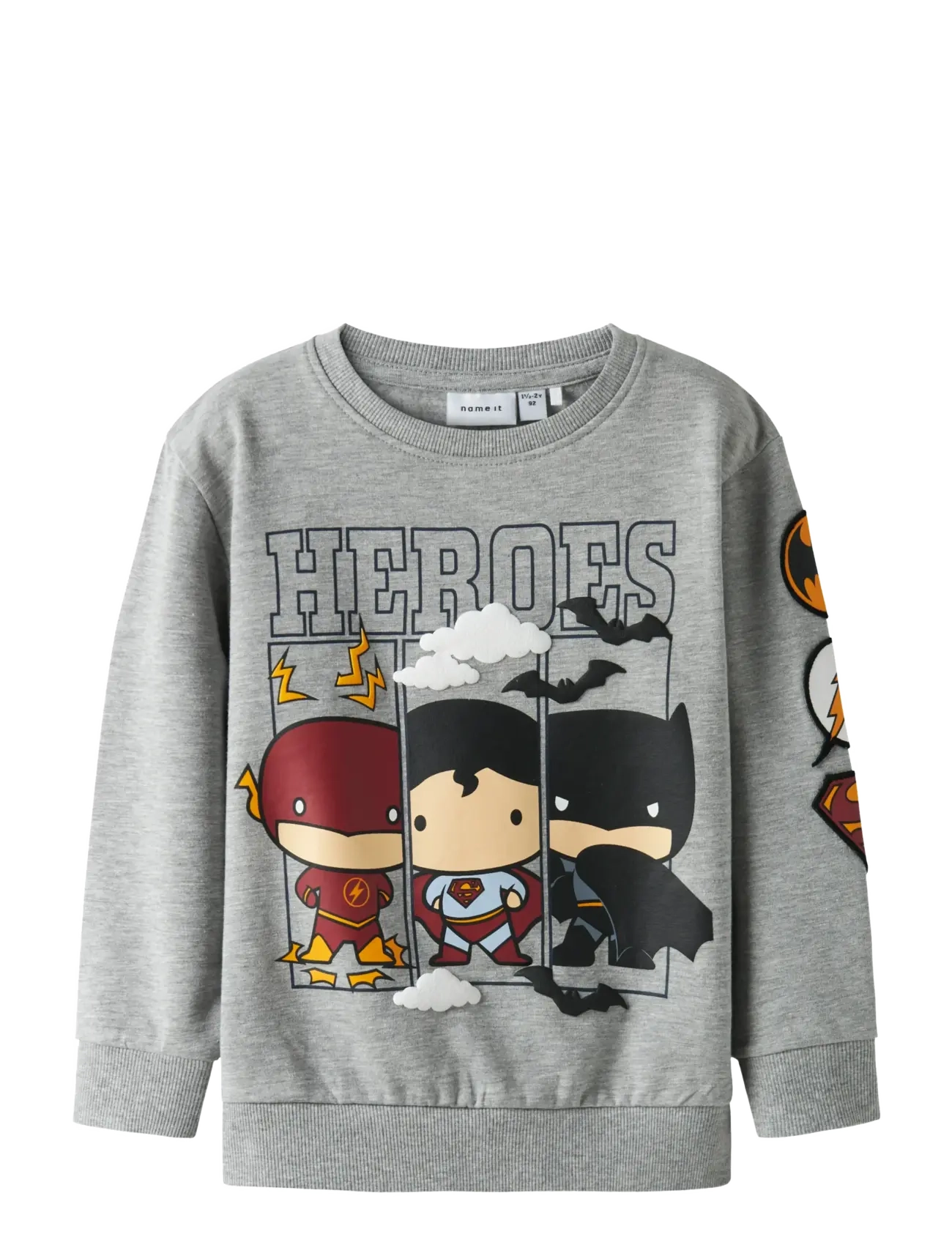 name it - NMMOSMUS BATMAN NREG SWEAT BRU WAB - sweatshirts - grey melange - 1