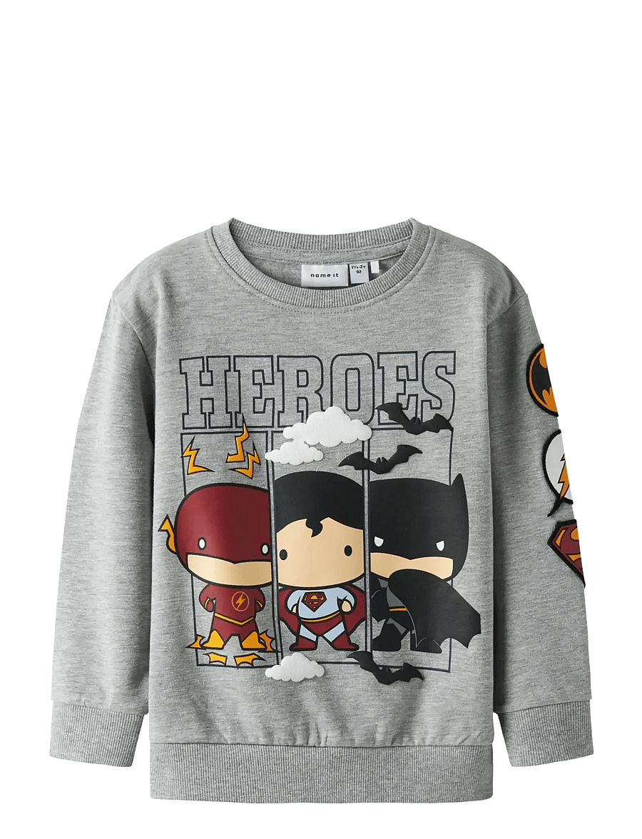 name it - NMMOSMUS BATMAN NREG SWEAT BRU WAB - sweatshirts - grey melange - 1