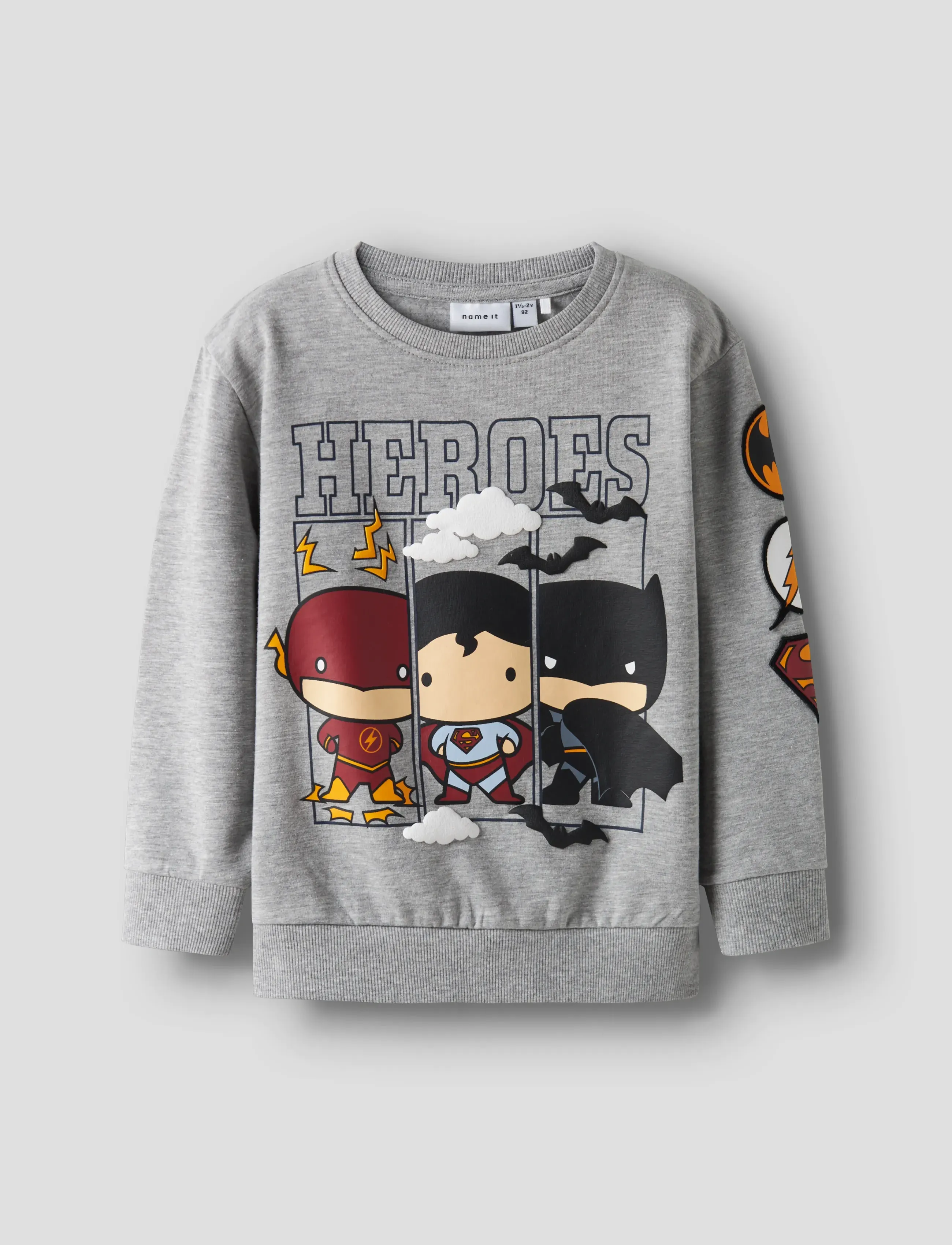 name it NMMOSMUS BATMAN NREG SWEAT BRU WAB - Sweatshirts & Kapuzenpullover - GREY MELANGE / grey