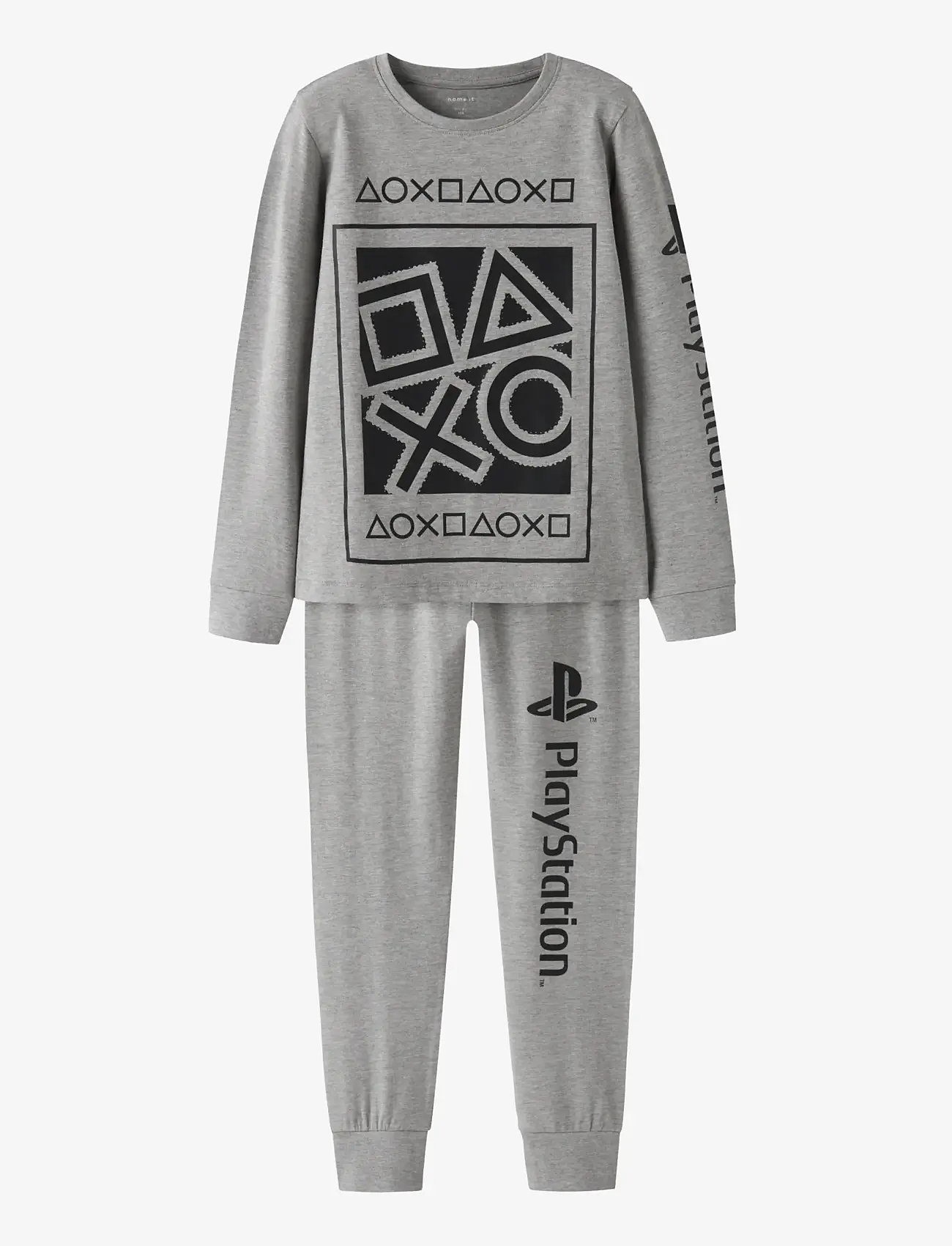name it - NKMOLYMPOS PS LS NIGHTSET BFU - pyjamassæt - grey melange - 0