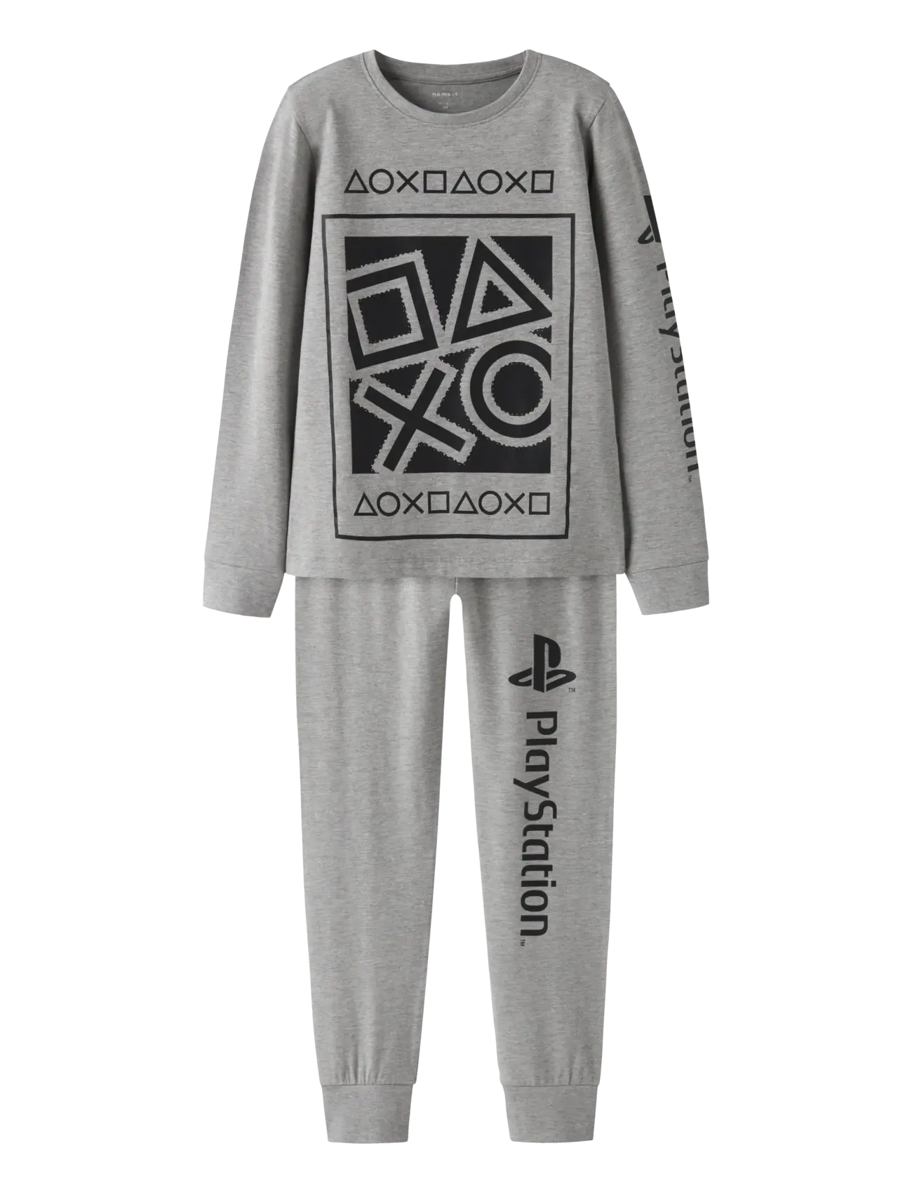 name it NKMOLYMPOS PS LS NIGHTSET BFU - Sovplagg - GREY MELANGE / grey