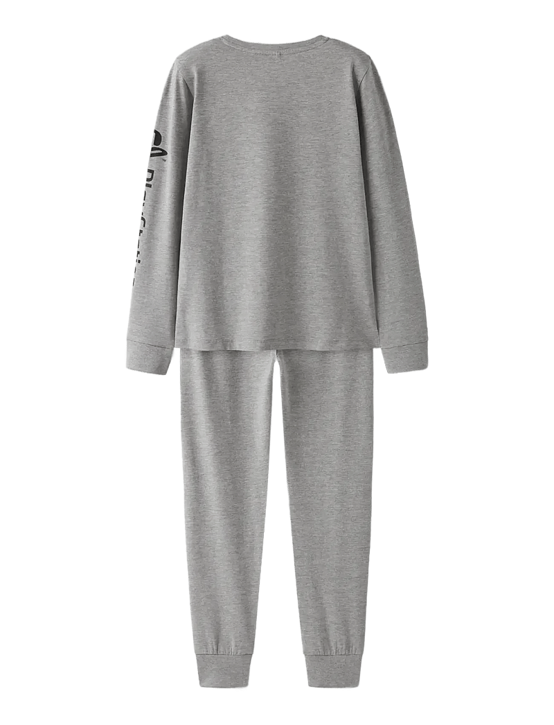 name it - NKMOLYMPOS PS LS NIGHTSET BFU - pyjamassæt - grey melange - 1
