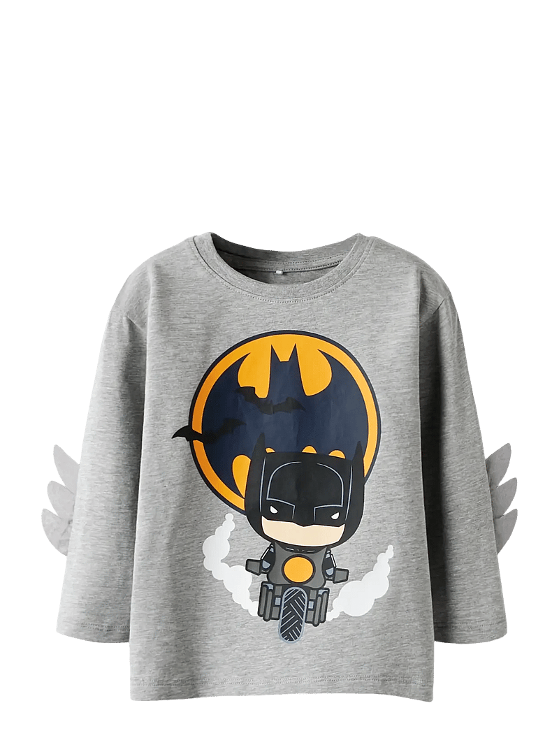 name it - NMMOLEJ BATMAN LS NREG TOP BOX WAB - langærmede t-shirts - grey melange - 0
