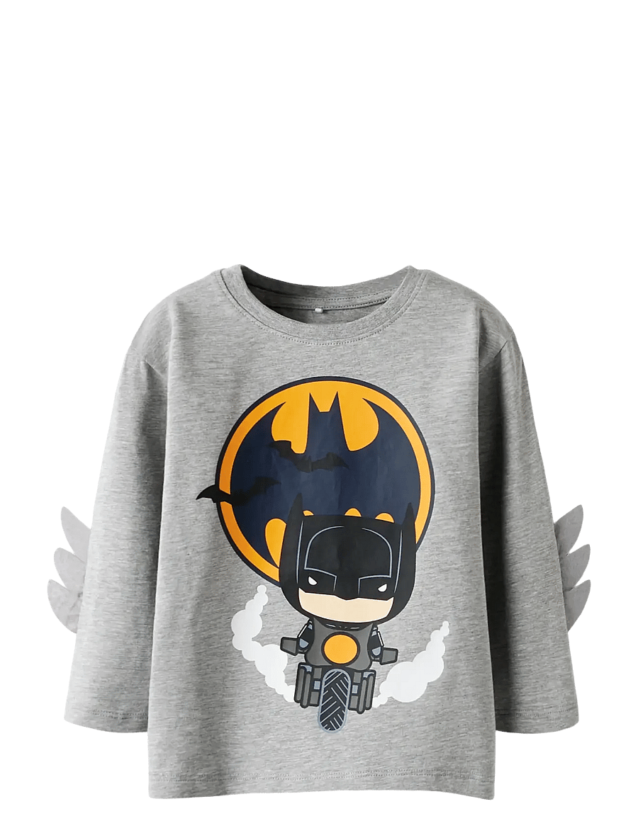 name it - NMMOLEJ BATMAN LS NREG TOP BOX WAB - langärmelig - grey melange - 0