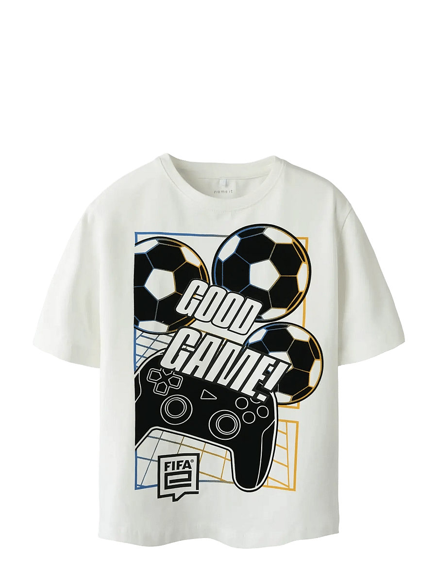 name it - NKMOCOLA FIFAE SS NREG TOP BOX VDE - lühikeste varrukatega t-särgid - cloud dancer - 1