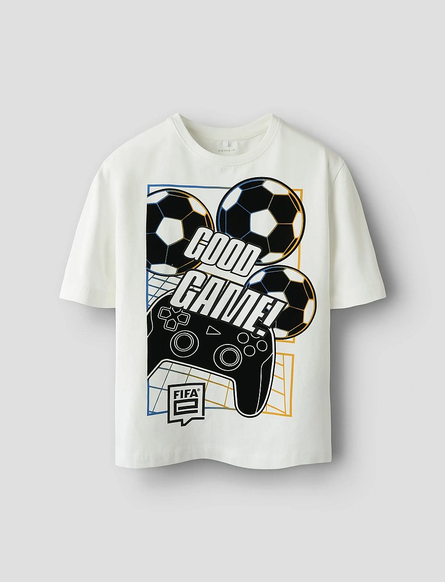 name it - NKMOCOLA FIFAE SS NREG TOP BOX VDE - lühikeste varrukatega t-särgid - cloud dancer - 0