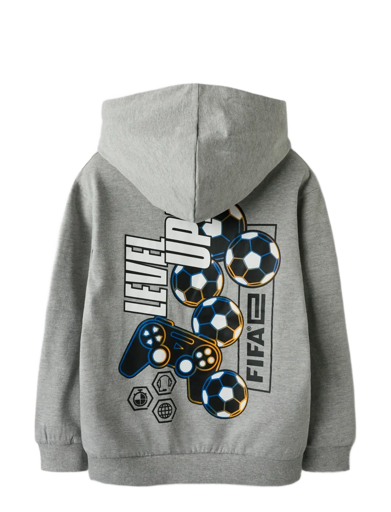name it - NKMONILES FIFAE NREG SWEAT WH BRU VDE - kapuzenpullover - grey melange - 2