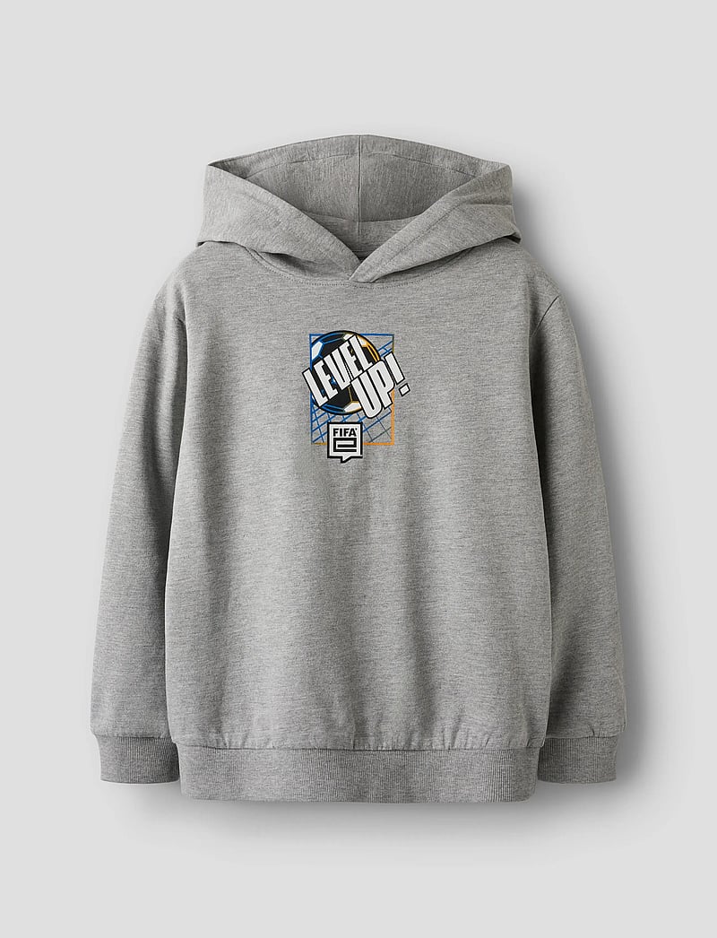 name it - NKMONILES FIFAE NREG SWEAT WH BRU VDE - kapuzenpullover - grey melange - 0
