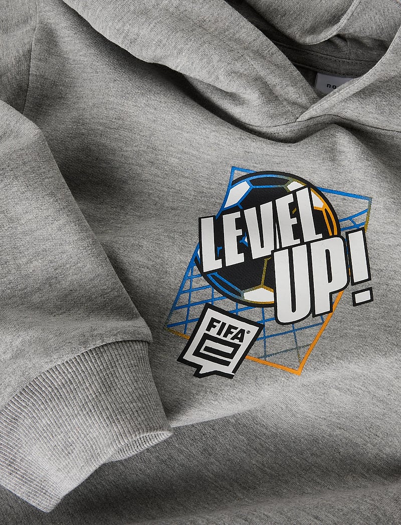 name it - NKMONILES FIFAE NREG SWEAT WH BRU VDE - kapuzenpullover - grey melange - 3