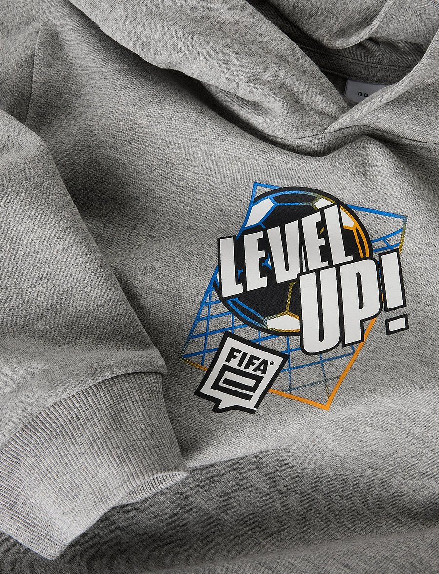 name it - NKMONILES FIFAE NREG SWEAT WH BRU VDE - kapuzenpullover - grey melange - 3