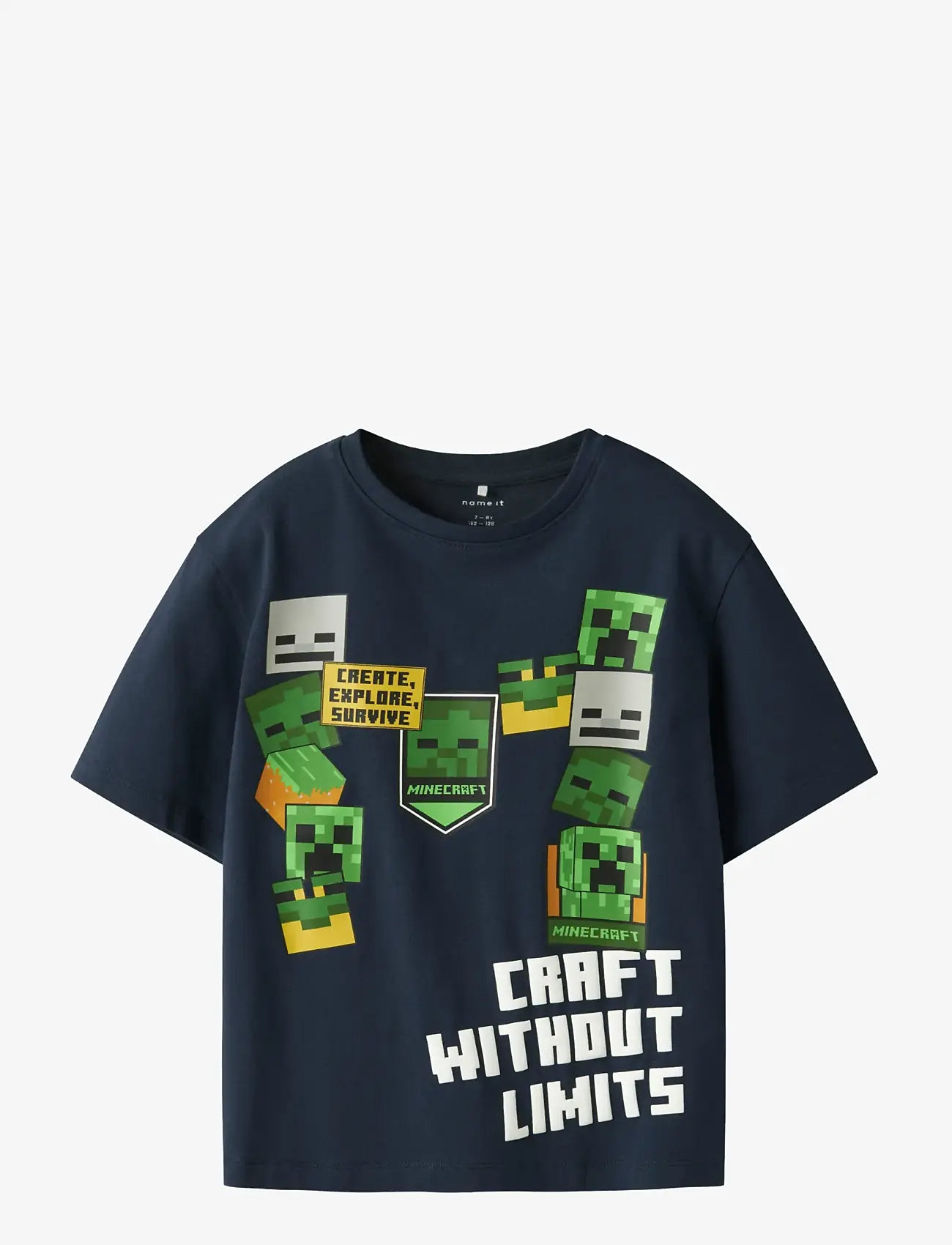 name it - NKMNELS MINECRAFT SS NREG TOP BOX BFU - kortärmade t-shirts - navy blazer - 1