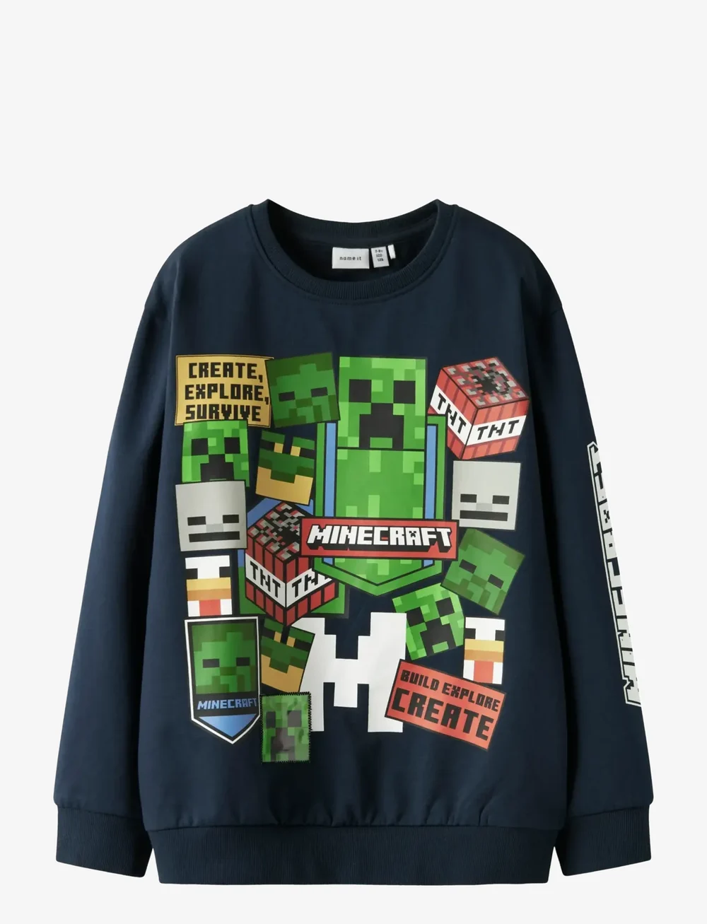 name it - NKMNEVEN MINECRAFT NREG SWEAT BRU BFU - sweatshirts - navy blazer - 0