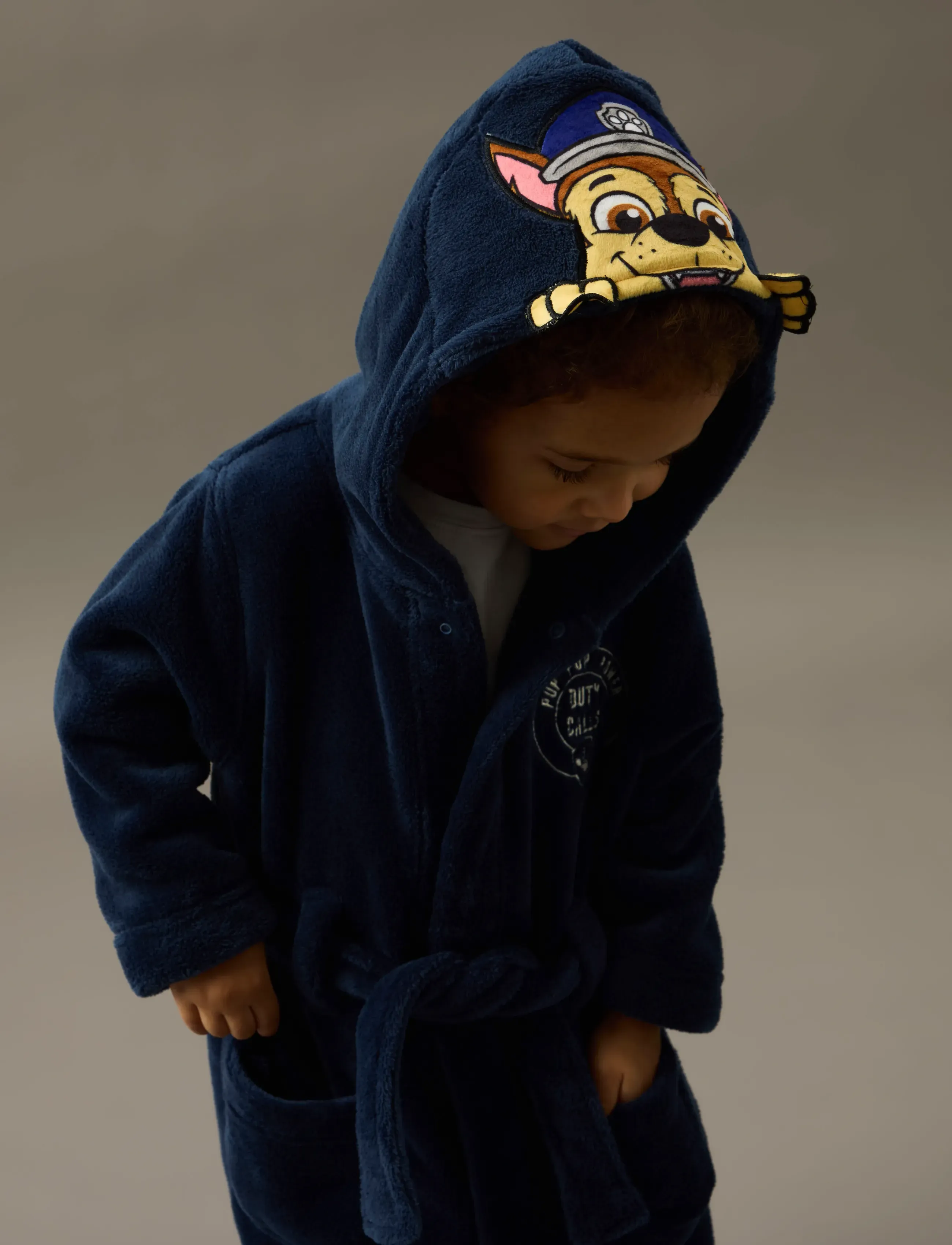 name it Nmmnasir Paw Bathrobe Cplg, 92, Night & Underwear, Marineblau - Bathrobes, Kinder