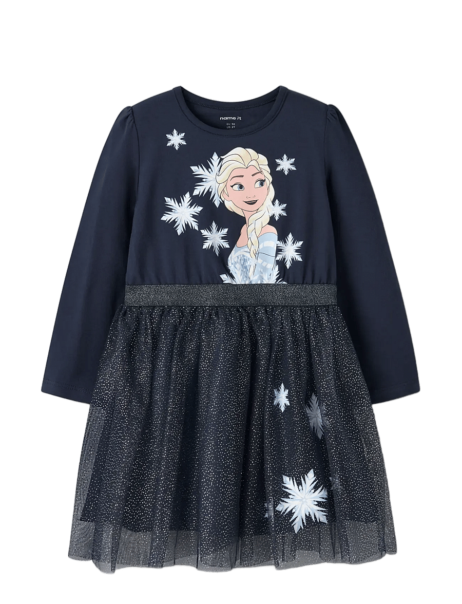 name it - NMFOSIMI FROZEN LS TULLE DRESS NOOS WDI - pikkade varrukatega vabaajakleidid - navy blazer - 2