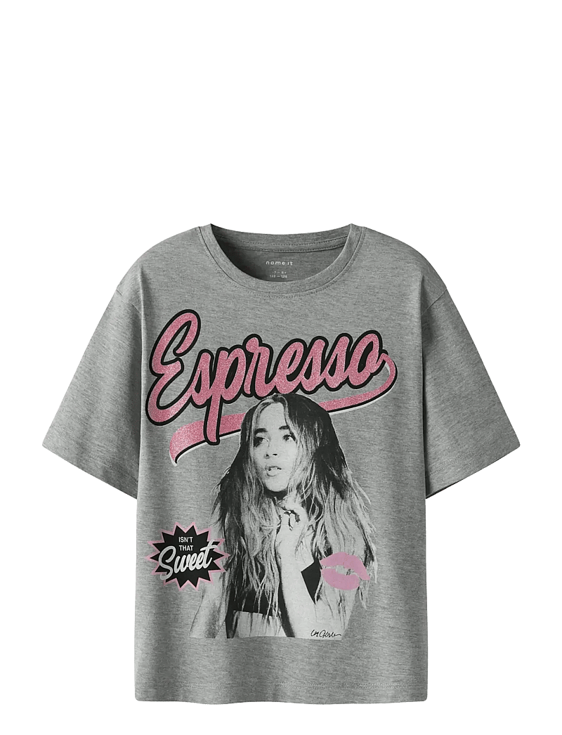 name it - NKFODASSA CICONS SS NREG TOP BOX SKY - kortærmede t-shirts - grey melange - 1