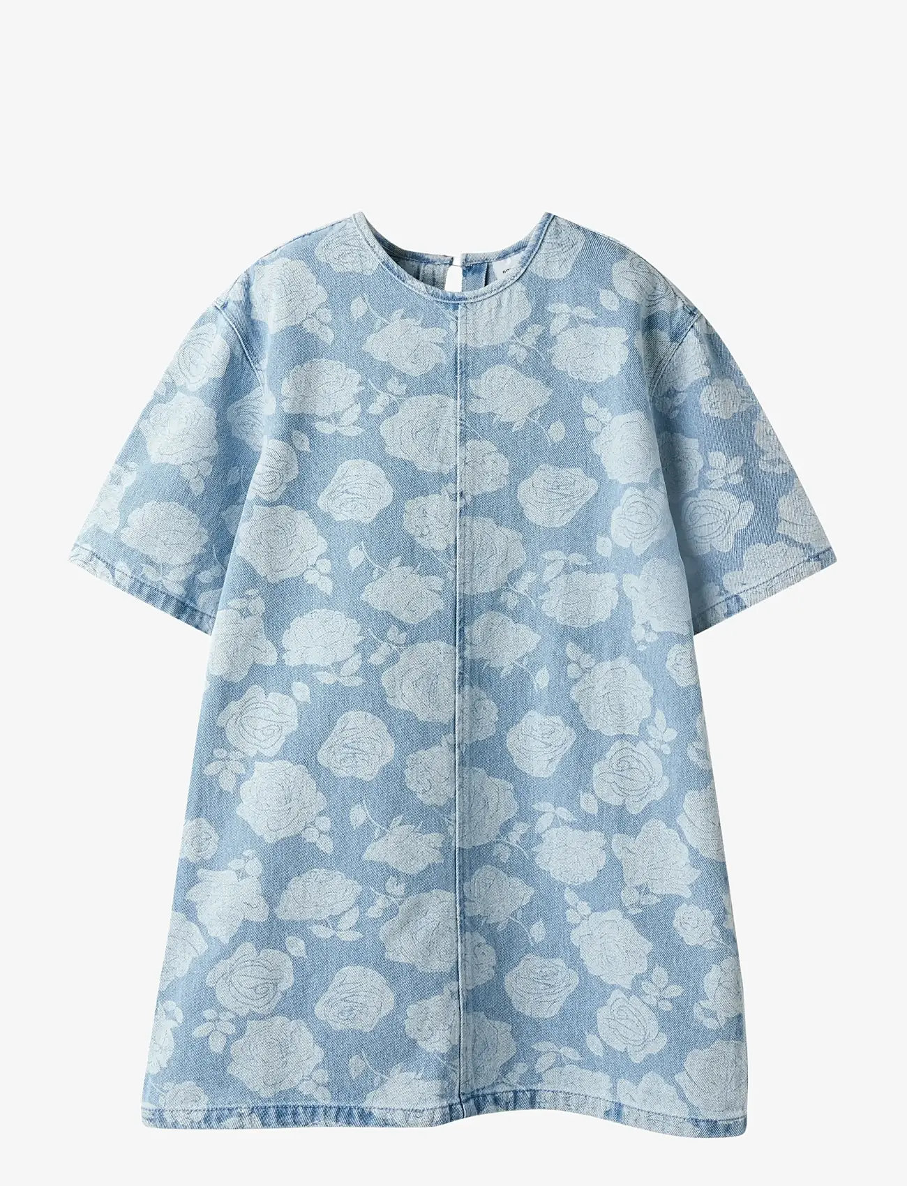 name it - NKFSILLA DNM SS DRESS 2121-ZA H - kortærmede hverdagskjoler - light blue denim - 1