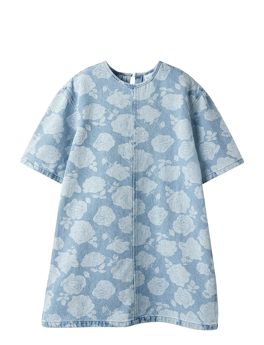 name it - NKFSILLA DNM SS DRESS 2121-ZA H - laisvalaikio suknelės trumpomis rankovėmis - light blue denim - 1