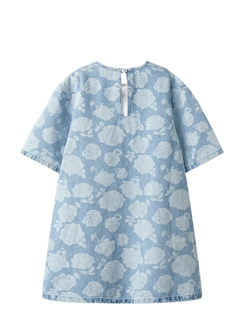 name it - NKFSILLA DNM SS DRESS 2121-ZA H - kurzärmelige freizeitkleider - light blue denim - 2