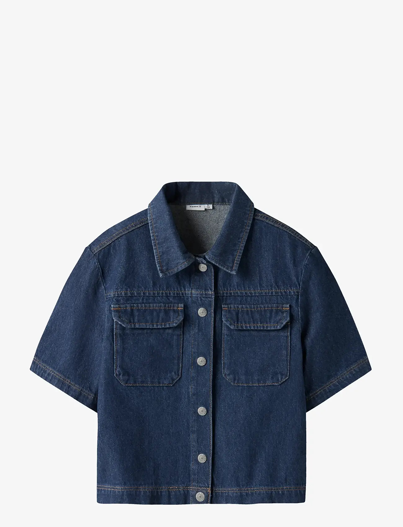 name it - NKFLEA OVERSIZE 2/4 DNM SHIRT 2105-RM B - kortærmede skjorter - dark blue denim - 1
