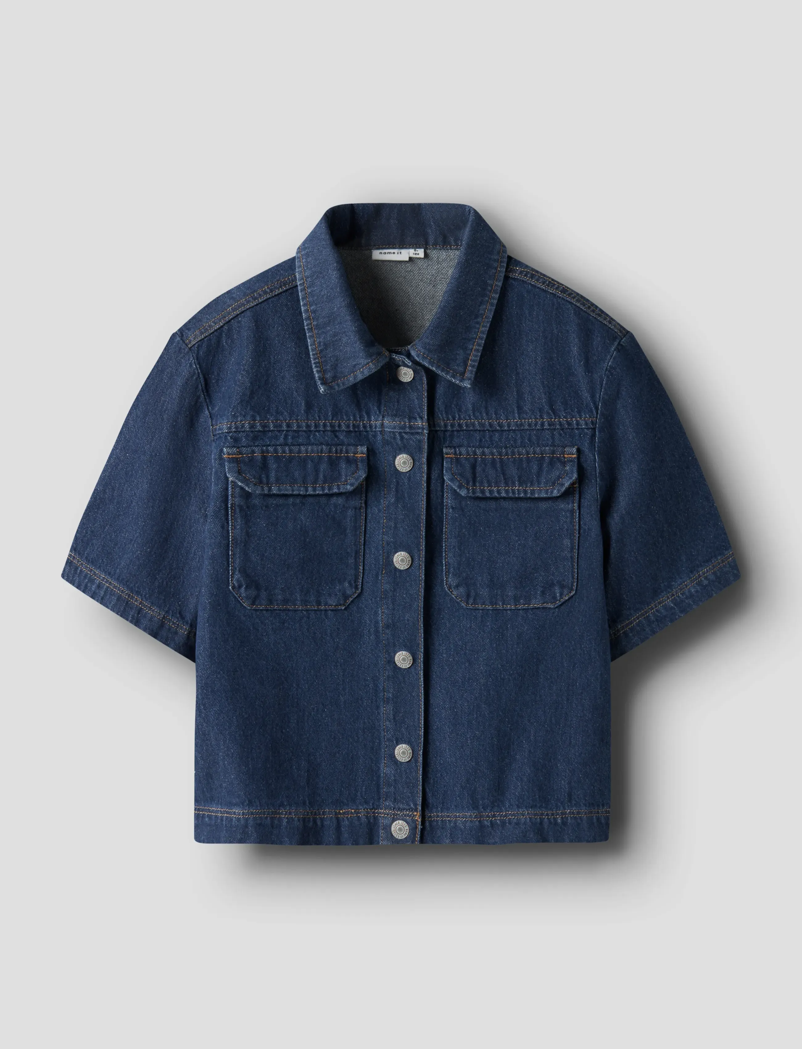name it NKFLEA OVERSIZE 2/4 DNM SHIRT 2105-RM B - Kurzärmlige Hemden - DARK BLUE DENIM / blue