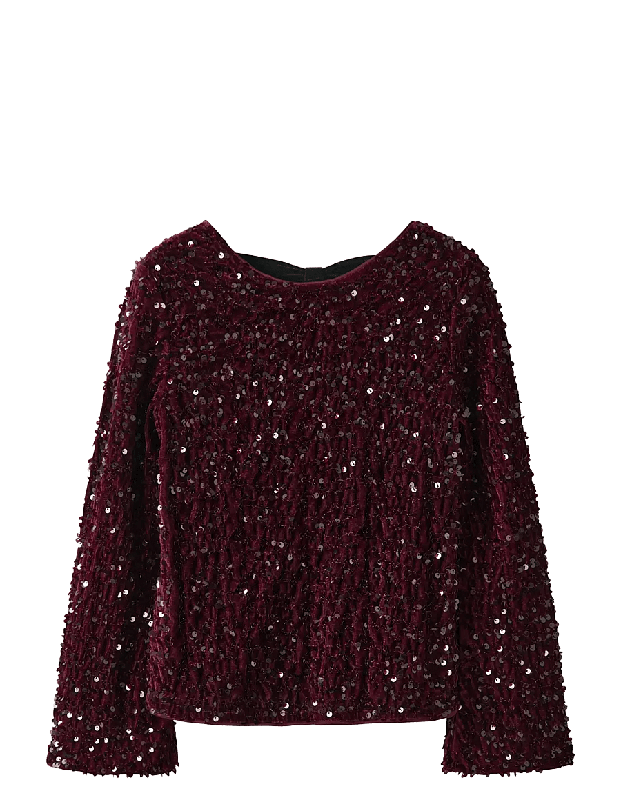 name it - NKFRUSITTA LS BOW BLOUSE - blusar & tunikor - burgundy - 1