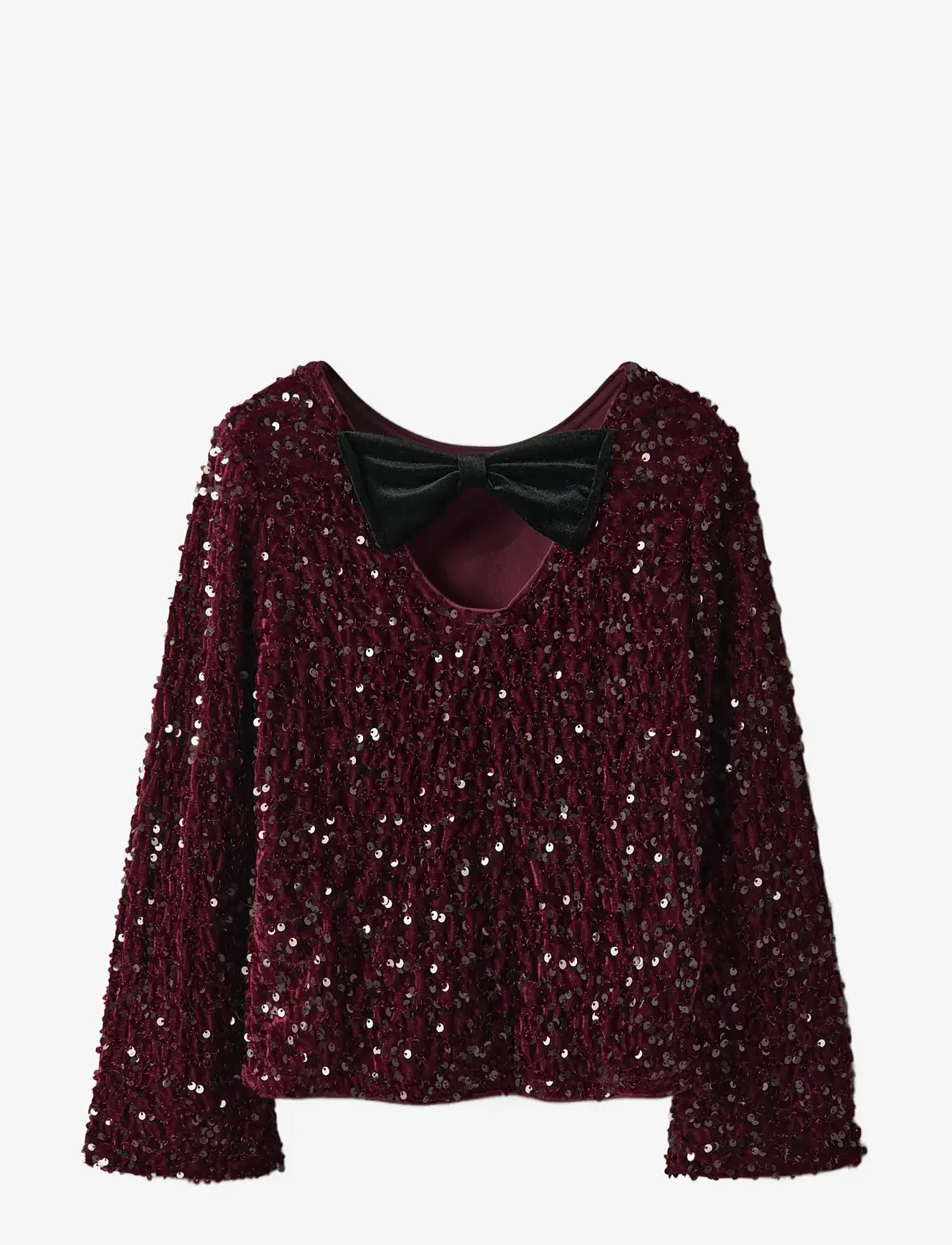 name it - NKFRUSITTA LS BOW BLOUSE - pluusid ja tuunikad - burgundy - 2