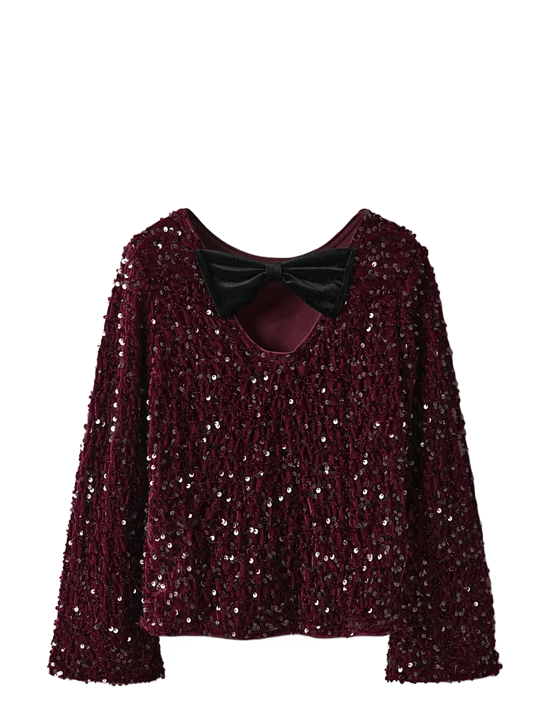 name it - NKFRUSITTA LS BOW BLOUSE - pluusid ja tuunikad - burgundy - 2