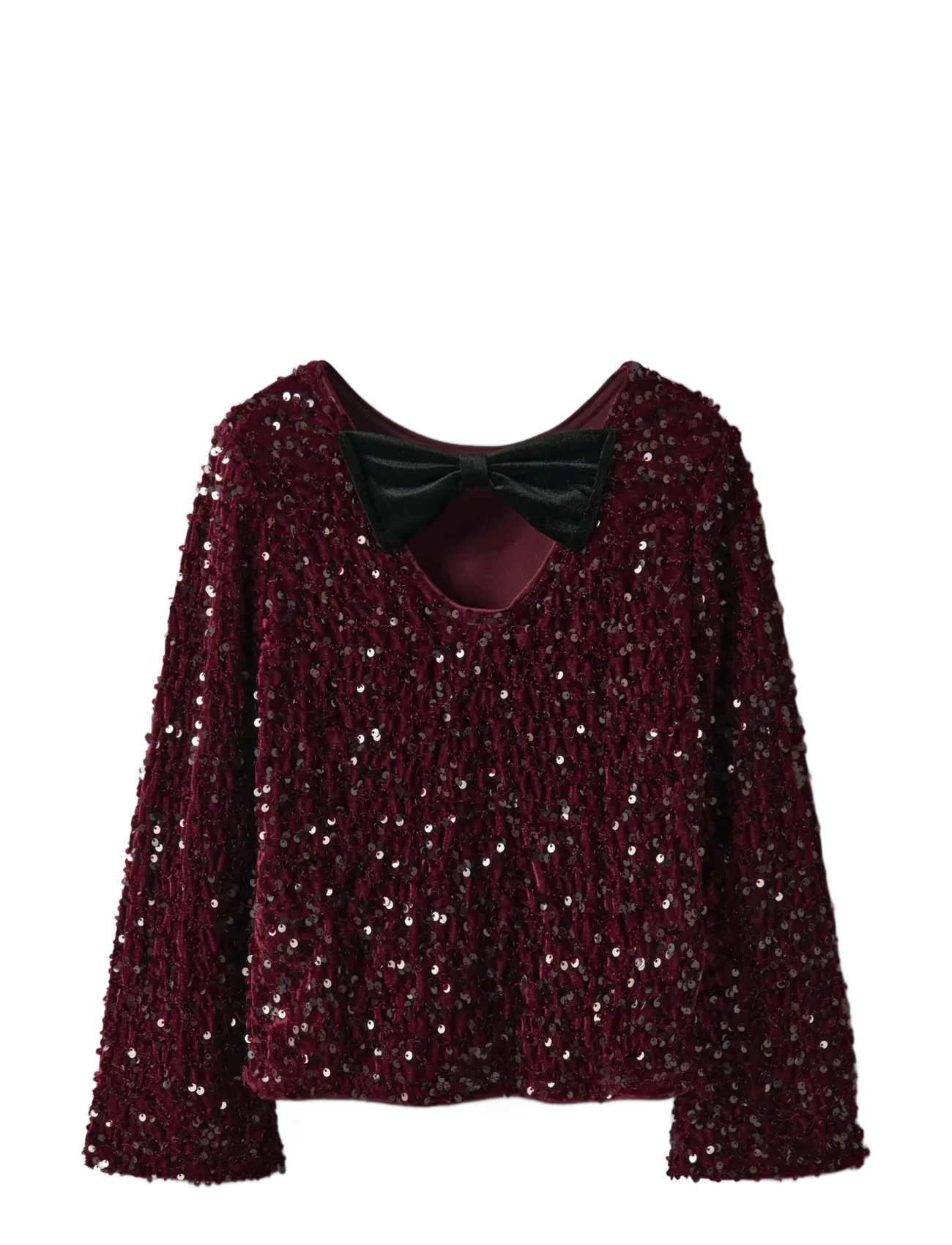 name it - NKFRUSITTA LS BOW BLOUSE - blusar & tunikor - burgundy - 2