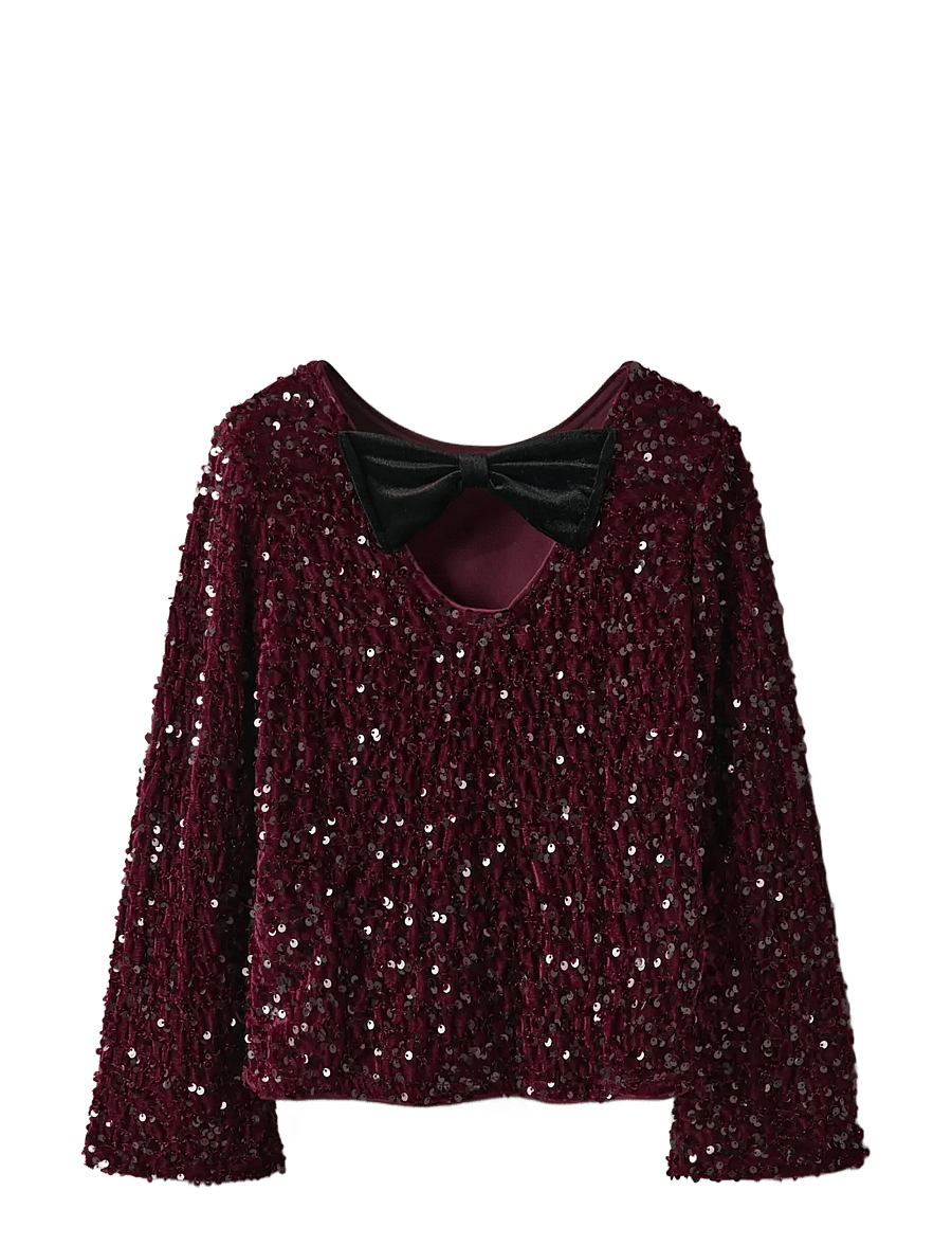name it - NKFRUSITTA LS BOW BLOUSE - blusar & tunikor - burgundy - 2