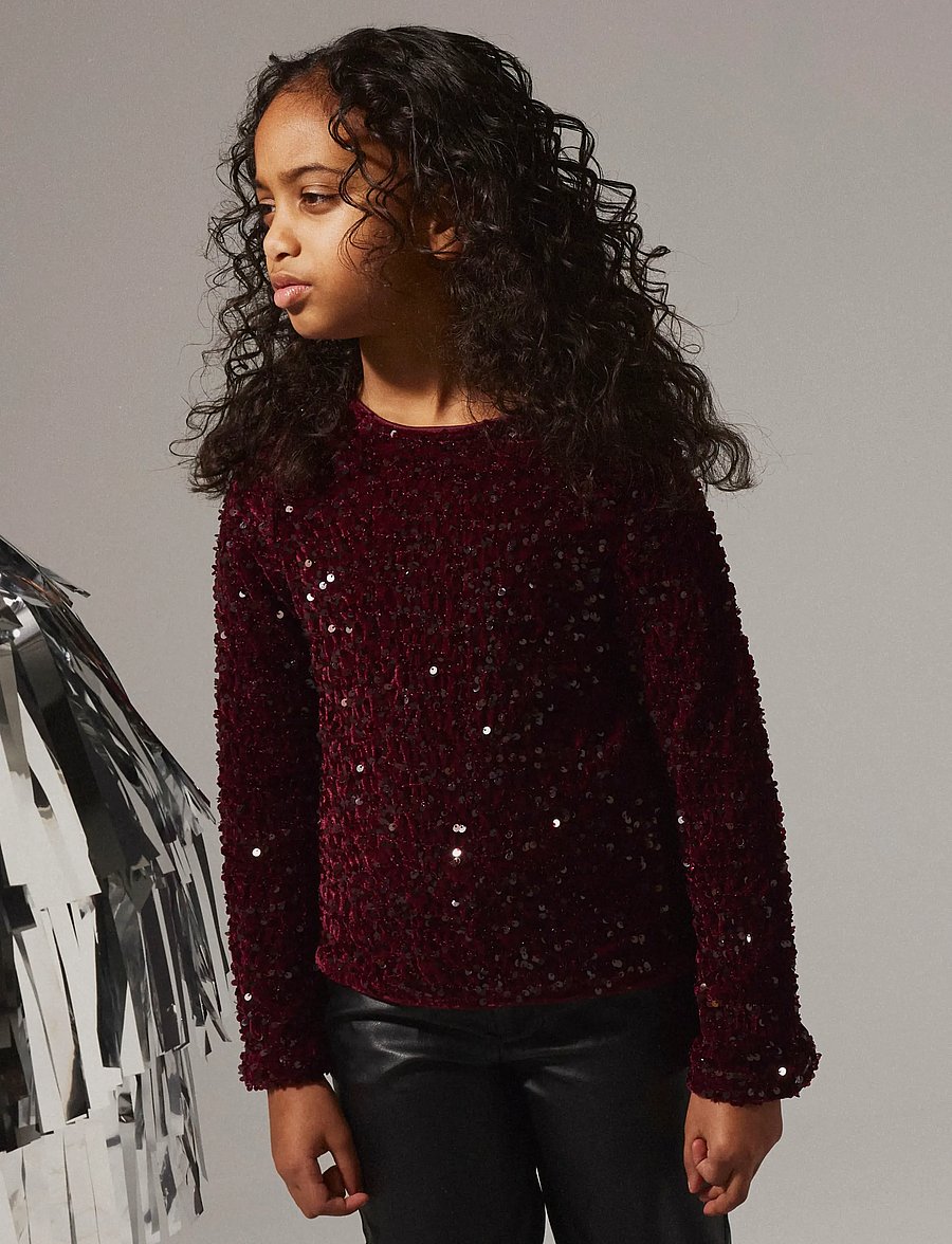 name it - NKFRUSITTA LS BOW BLOUSE - blusar & tunikor - burgundy - 0