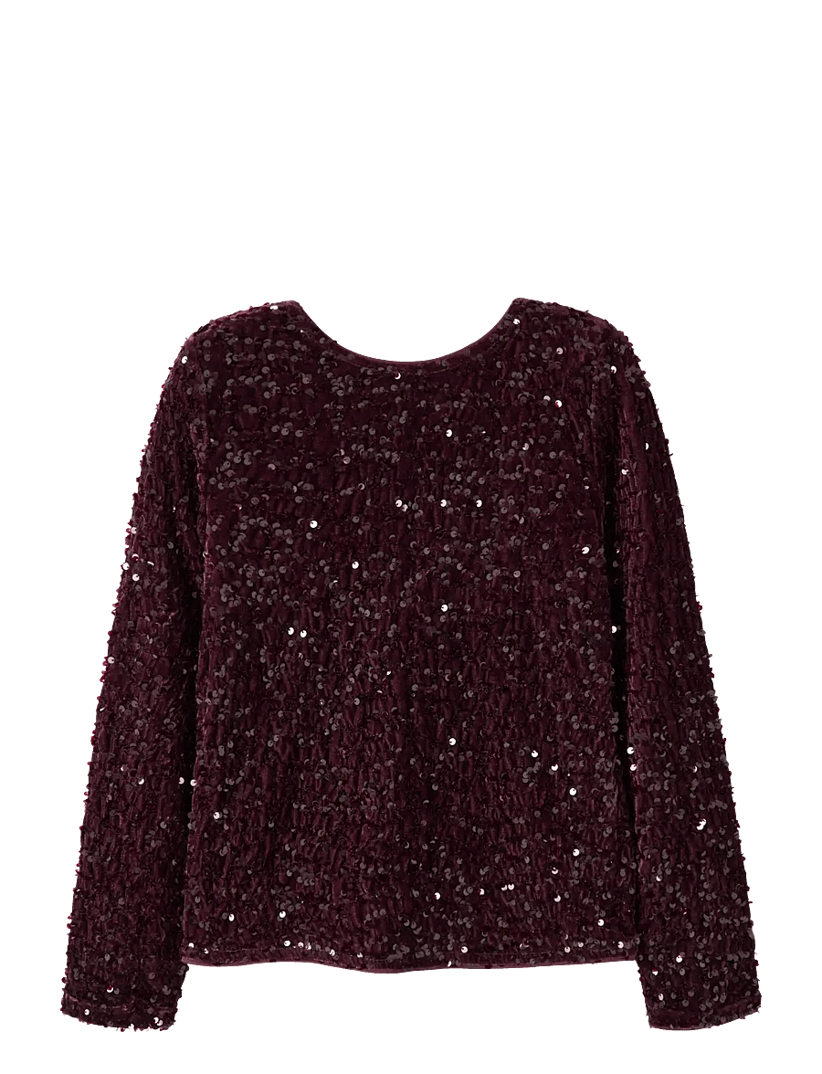 name it - NKFRUSITTA LS BOW BLOUSE - pluusid ja tuunikad - catawba grape - 0