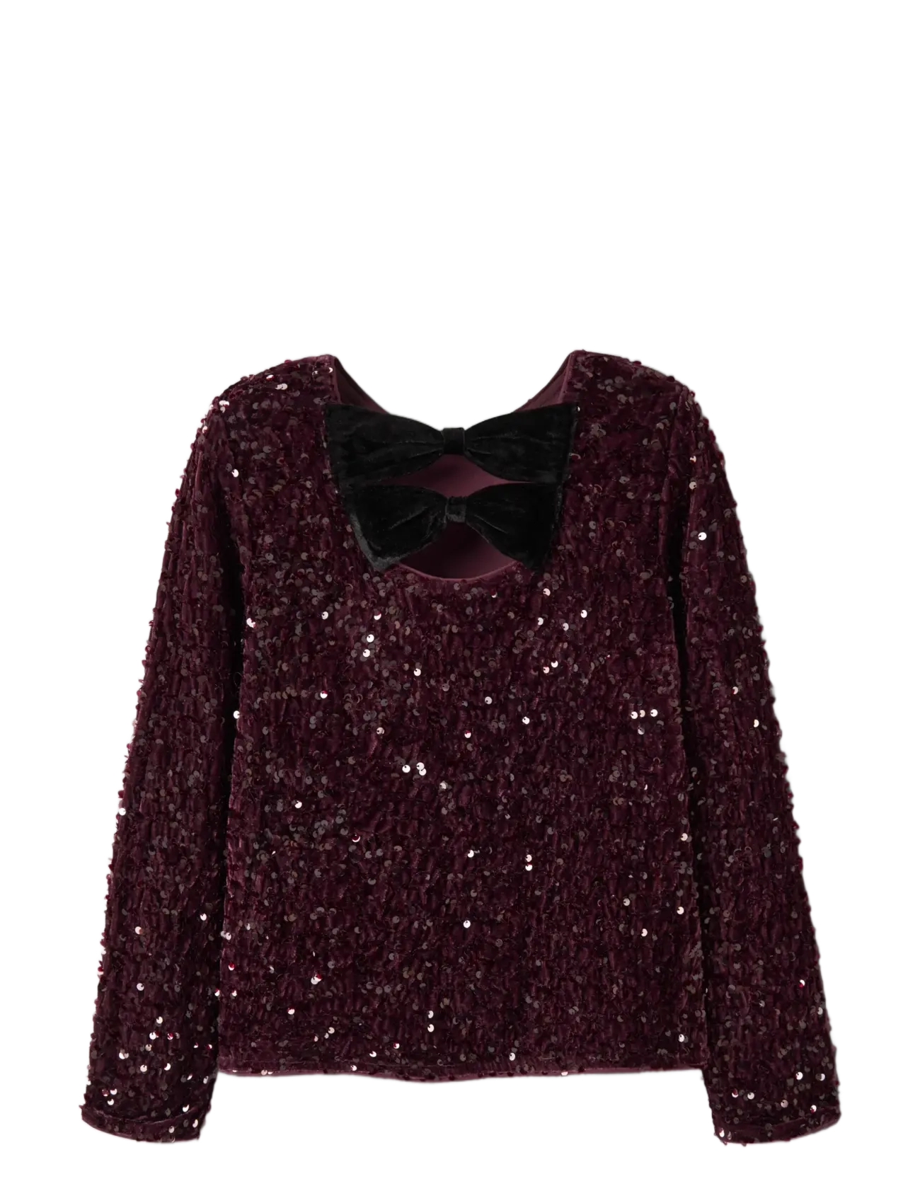 name it - NKFRUSITTA LS BOW BLOUSE - pluusid ja tuunikad - catawba grape - 1