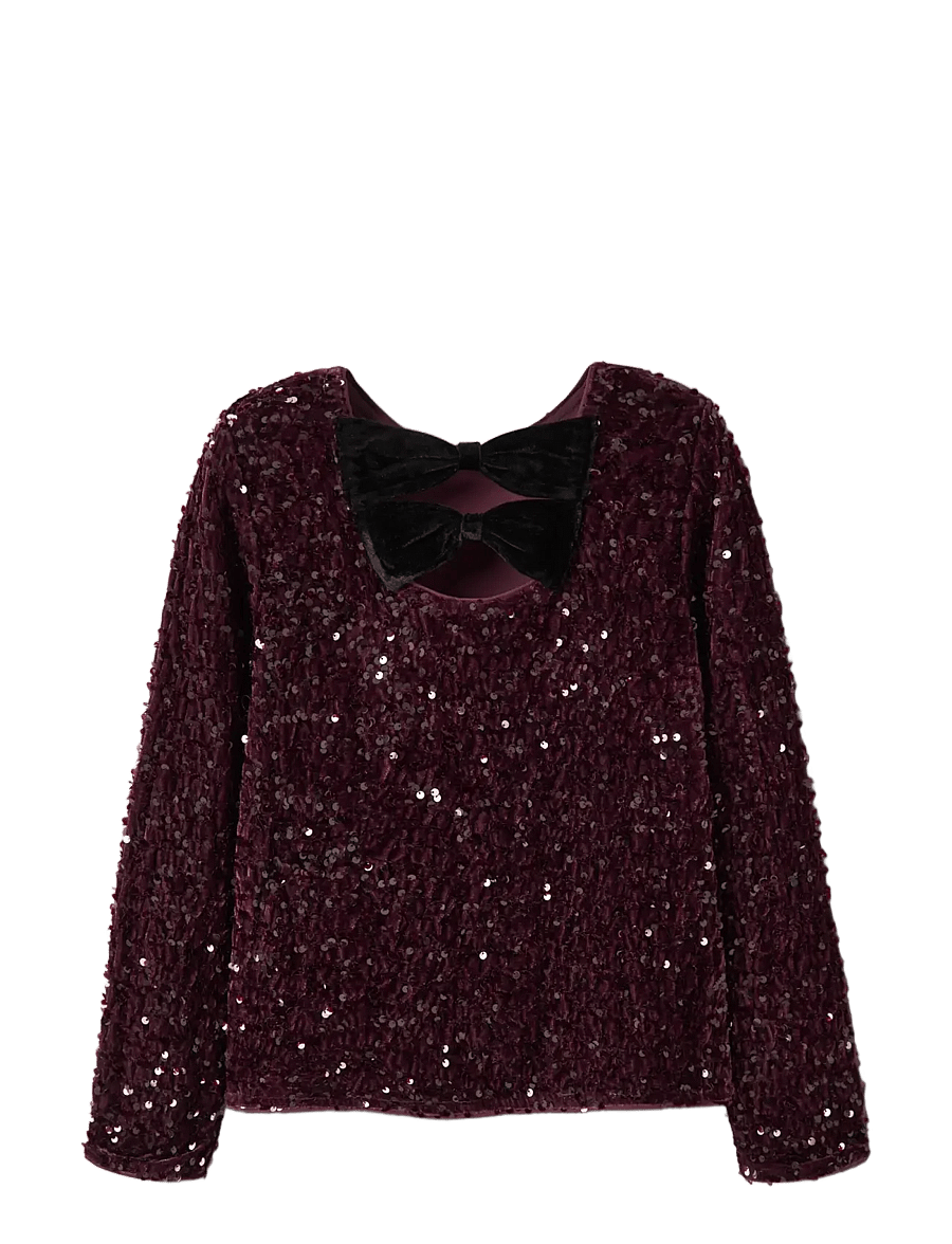 name it - NKFRUSITTA LS BOW BLOUSE - pluusid ja tuunikad - catawba grape - 1