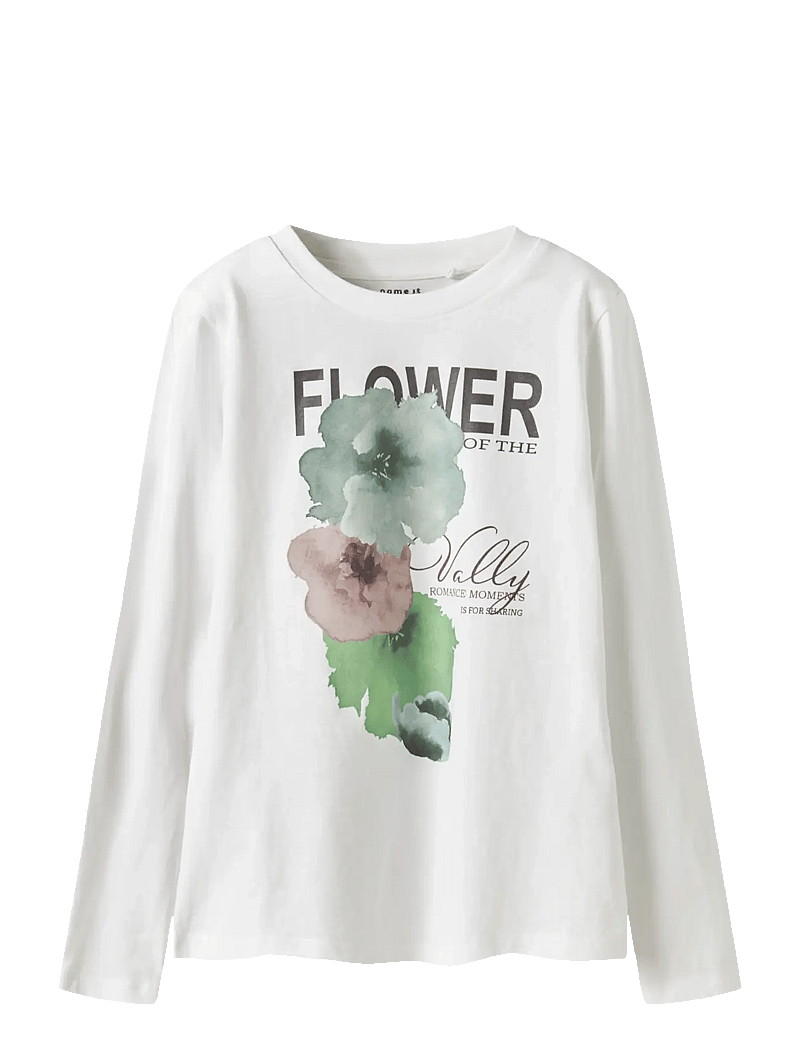 name it - NKFSAGA LS TOP - langærmede t-shirts - bright white - 0