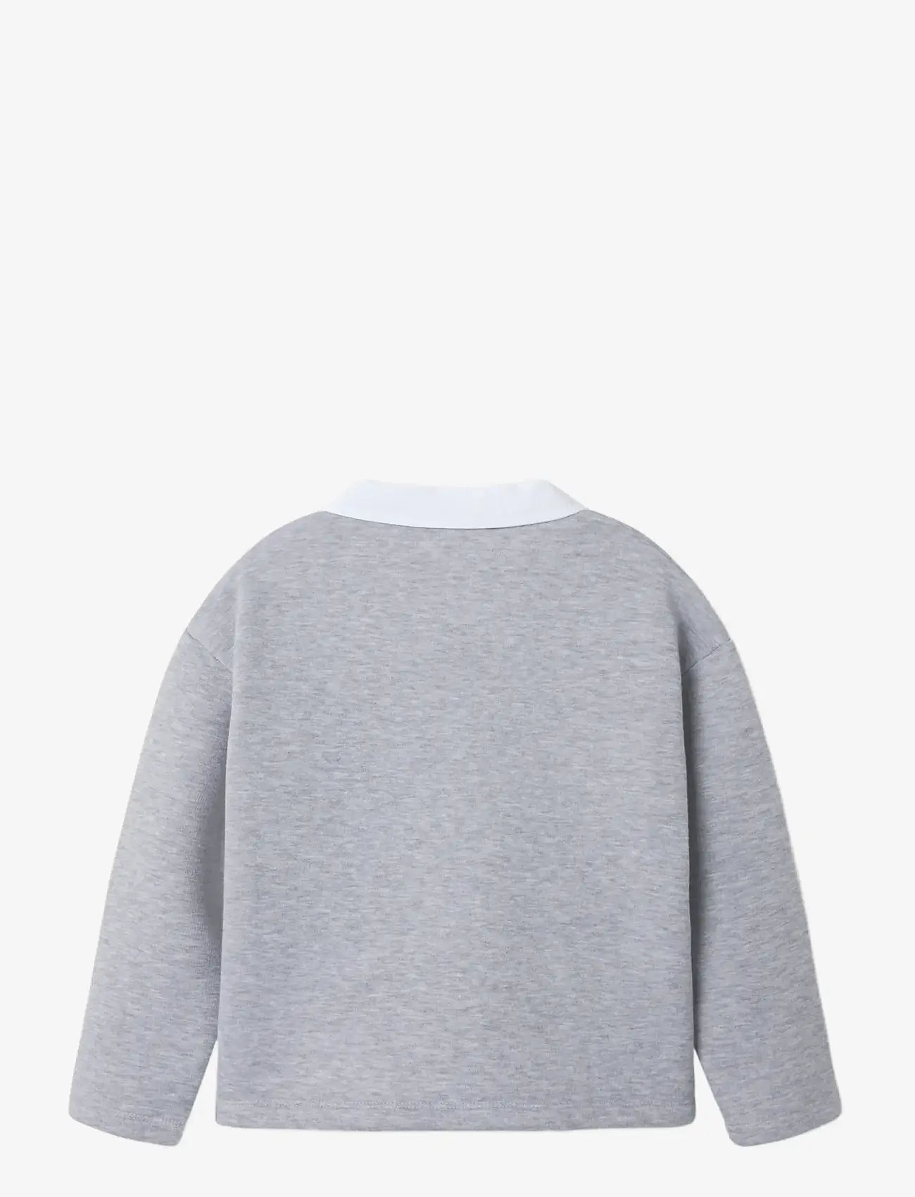 name it - NKFBETSY LS RLX POLO SWE BRU - sweatshirts - grey melange - 1