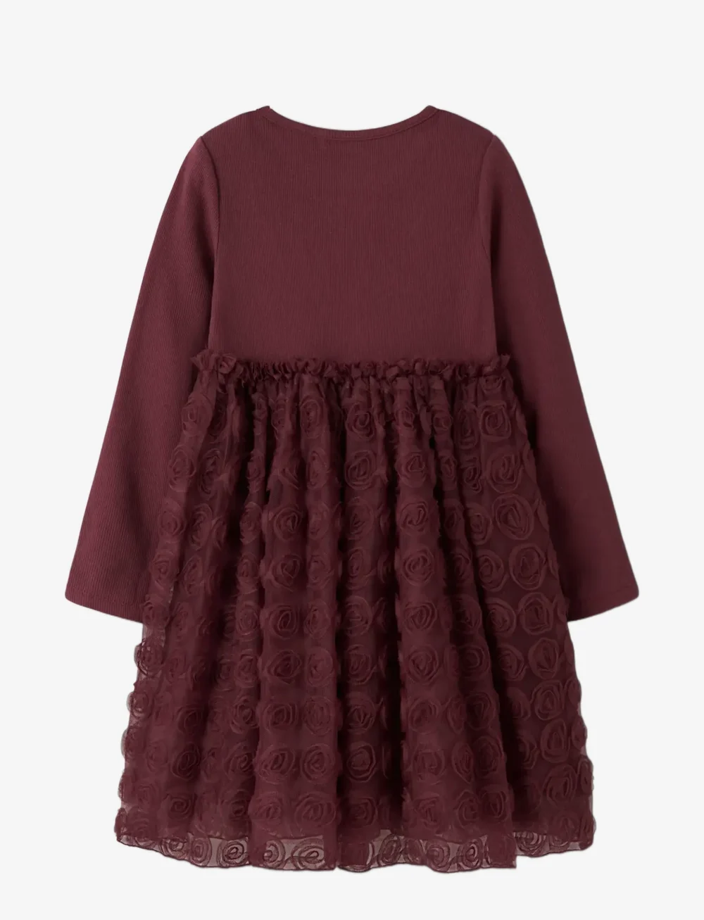 name it - NMFSYKIA TULLE LS DRESS - festklänningar - burgundy - 1