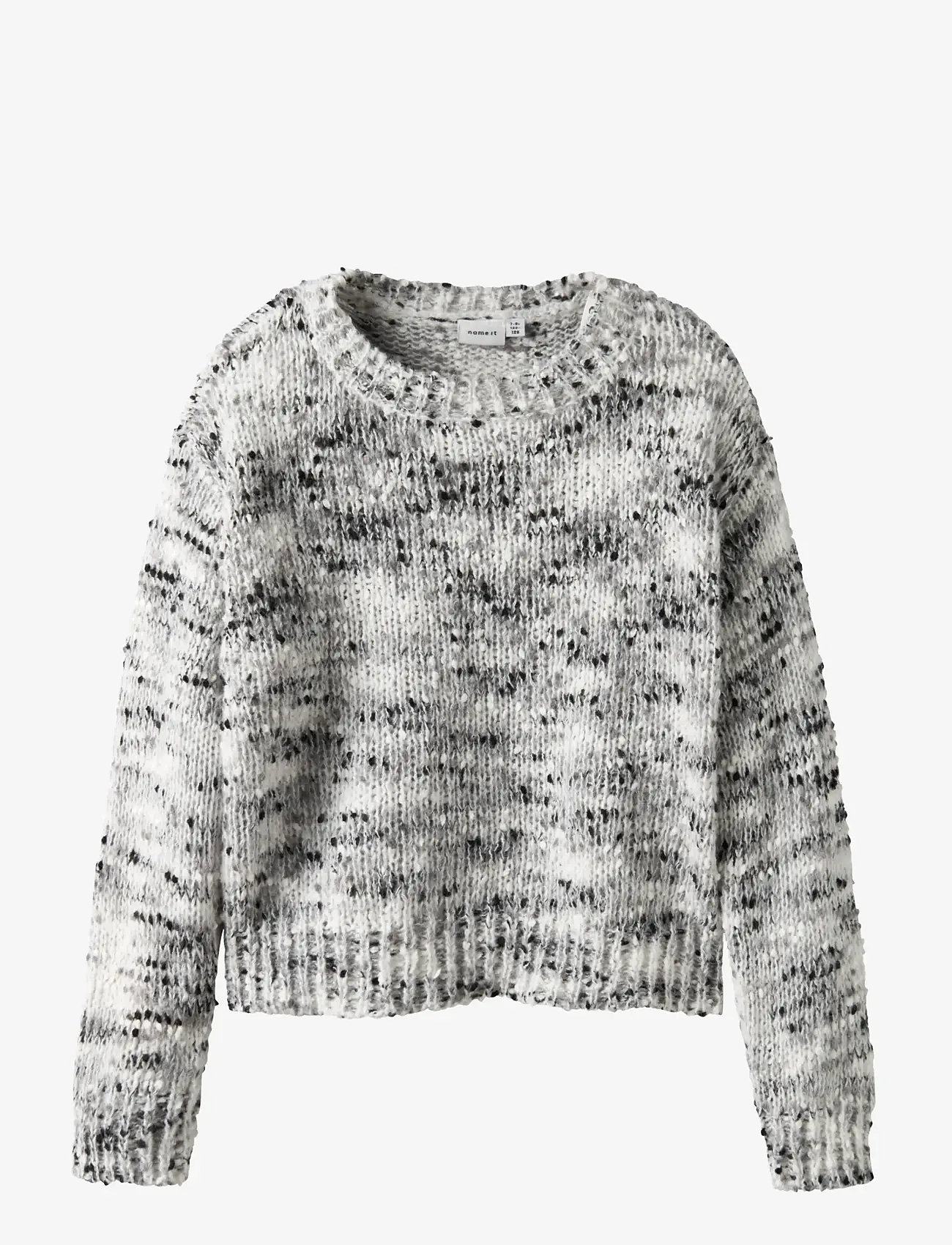name it - NKFSARAMALI LS LOOSE SH KNIT - trøjer - cloud dancer - 0