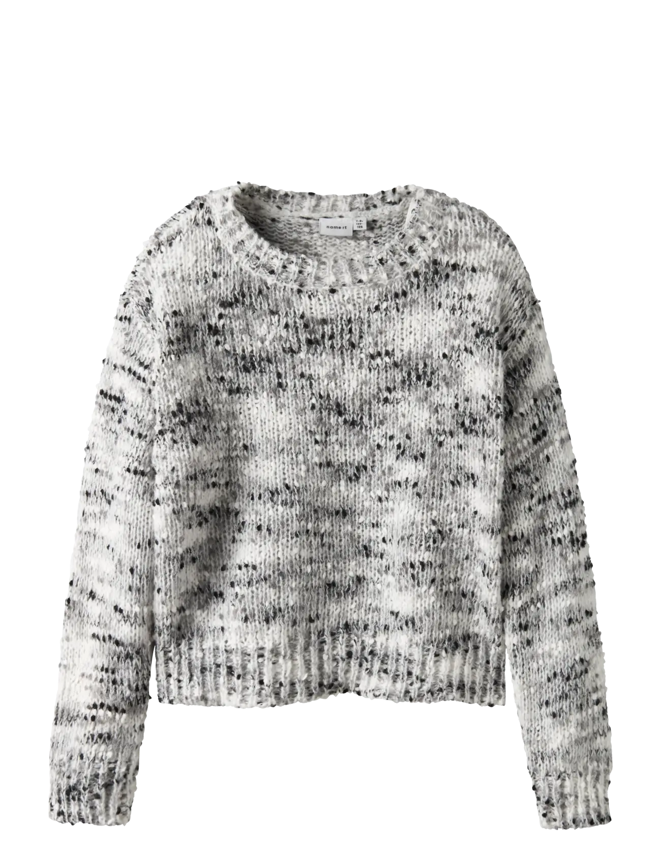 name it NKFSARAMALI LS LOOSE SH KNIT - Overdele - CLOUD DANCER / grey