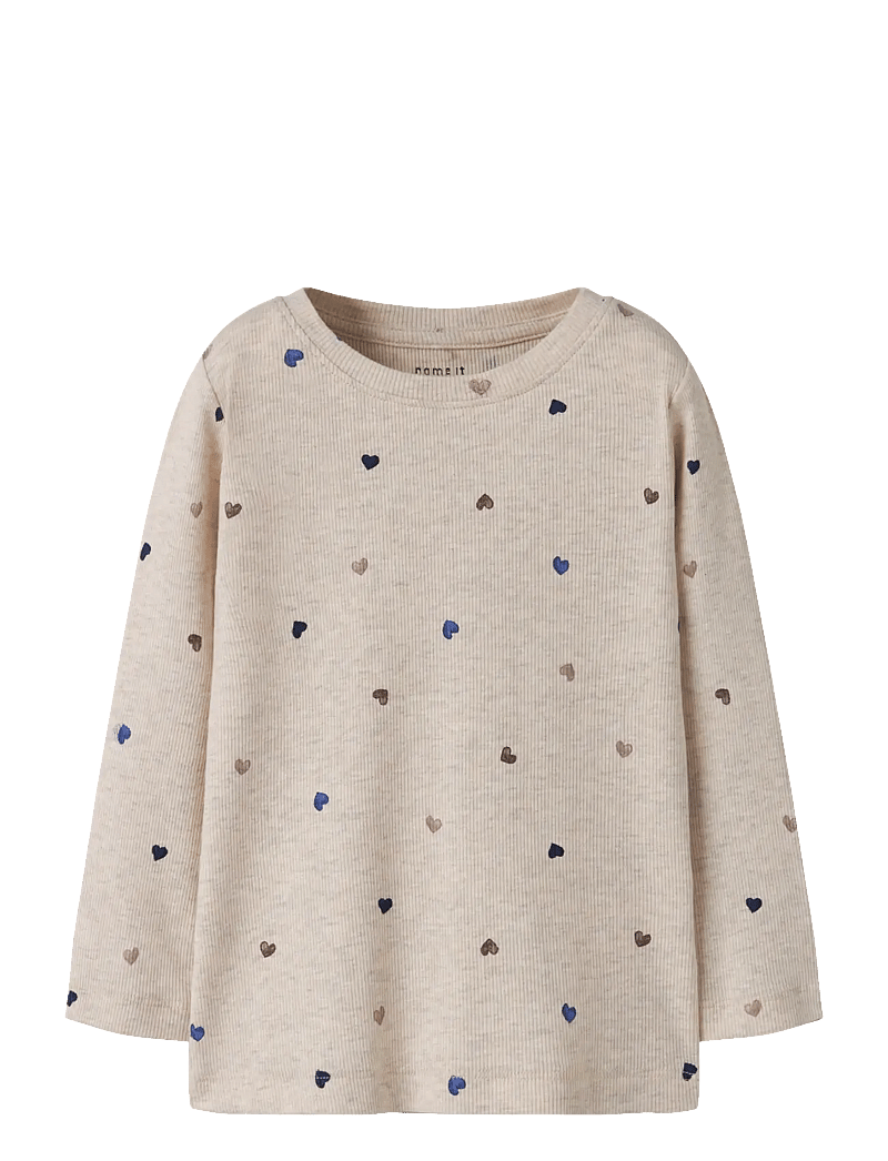 name it - NMFNUTTI LS TOP NOOS - långärmade t-shirts - peyote melange - 0