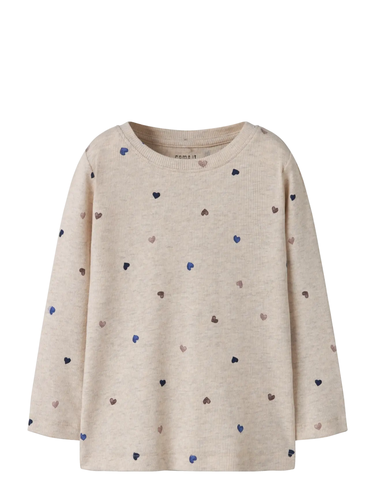name it - NMFNUTTI LS TOP NOOS - pitkähihaiset t-paidat - peyote melange - 0