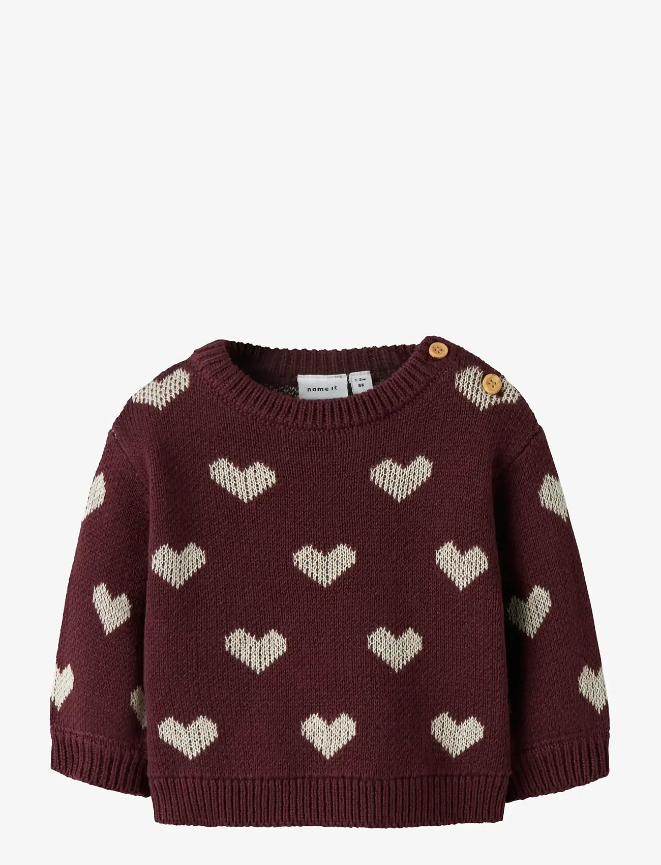 name it - NBFOANA LS KNIT - trøjer - burgundy - 0