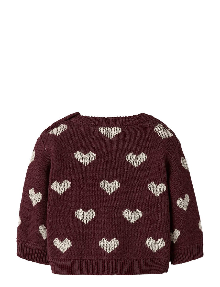 name it - NBFOANA LS KNIT BOX - pullover - burgundy - 1