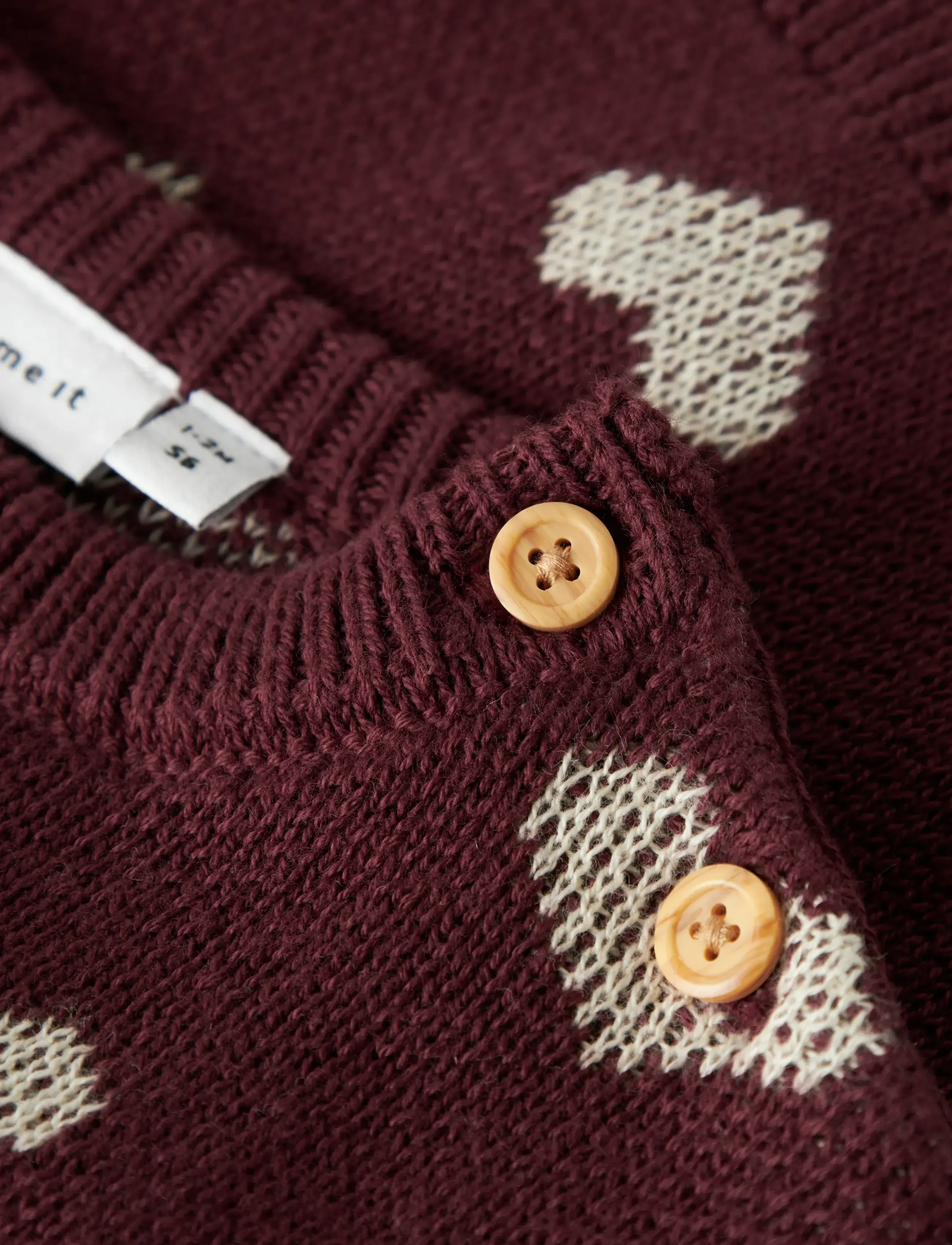 name it - NBFOANA LS KNIT - pullover - burgundy - 2