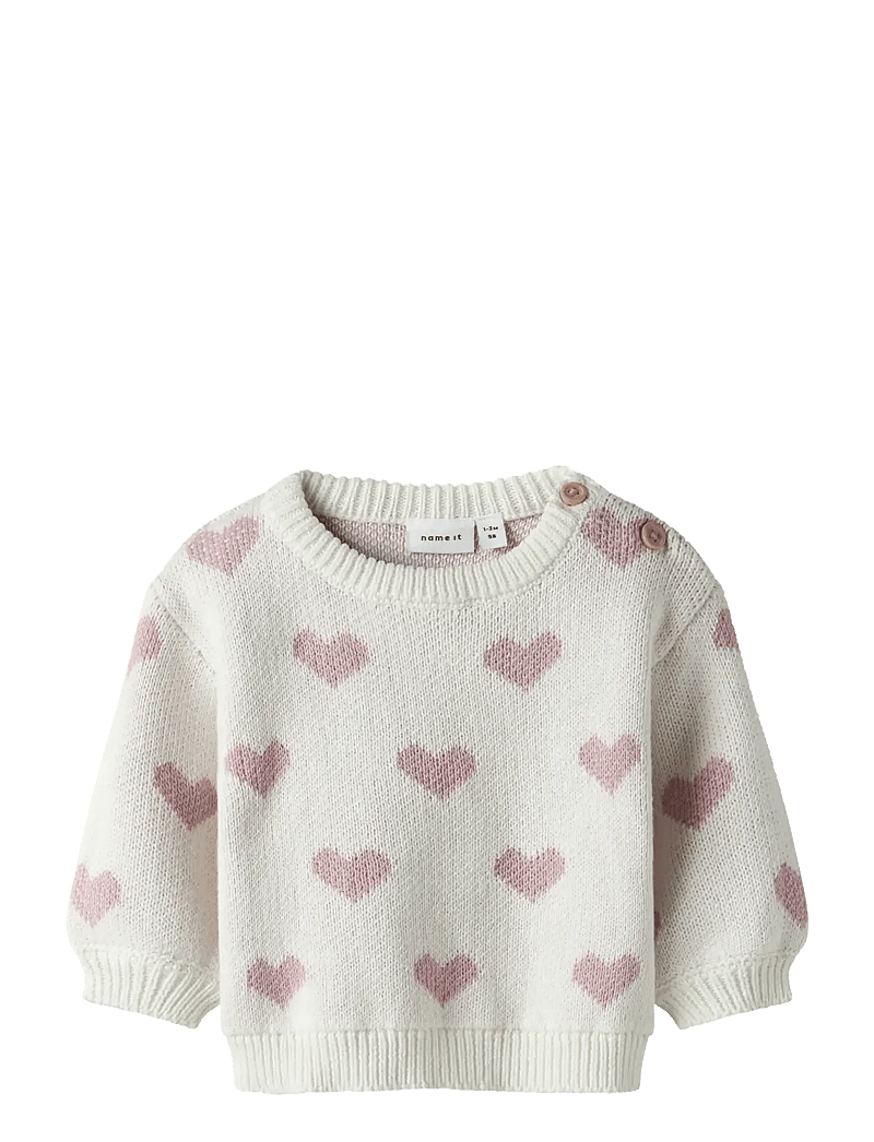 name it - NBFOANA LS KNIT - neulepuserot - cloud dancer - 1