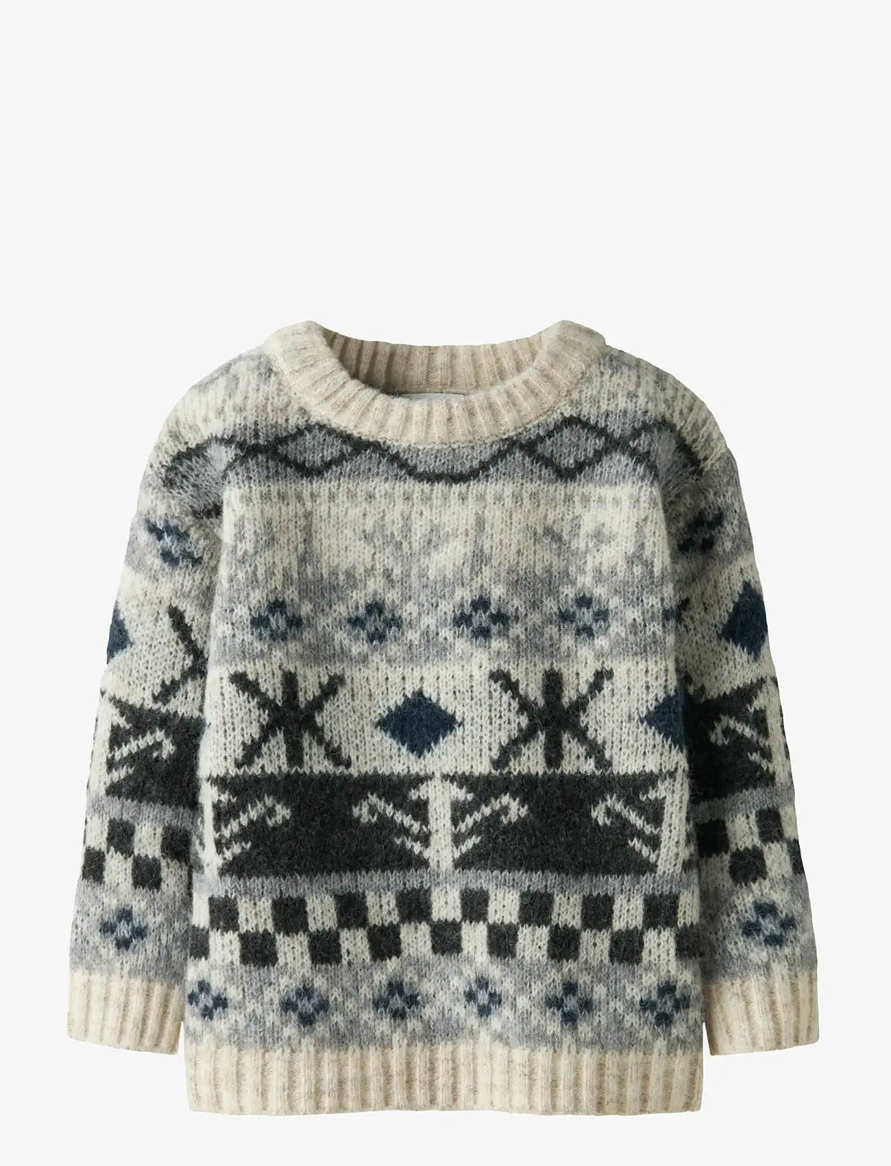 name it - NMMODDUR LS KNIT - trøjer - cloud dancer - 1