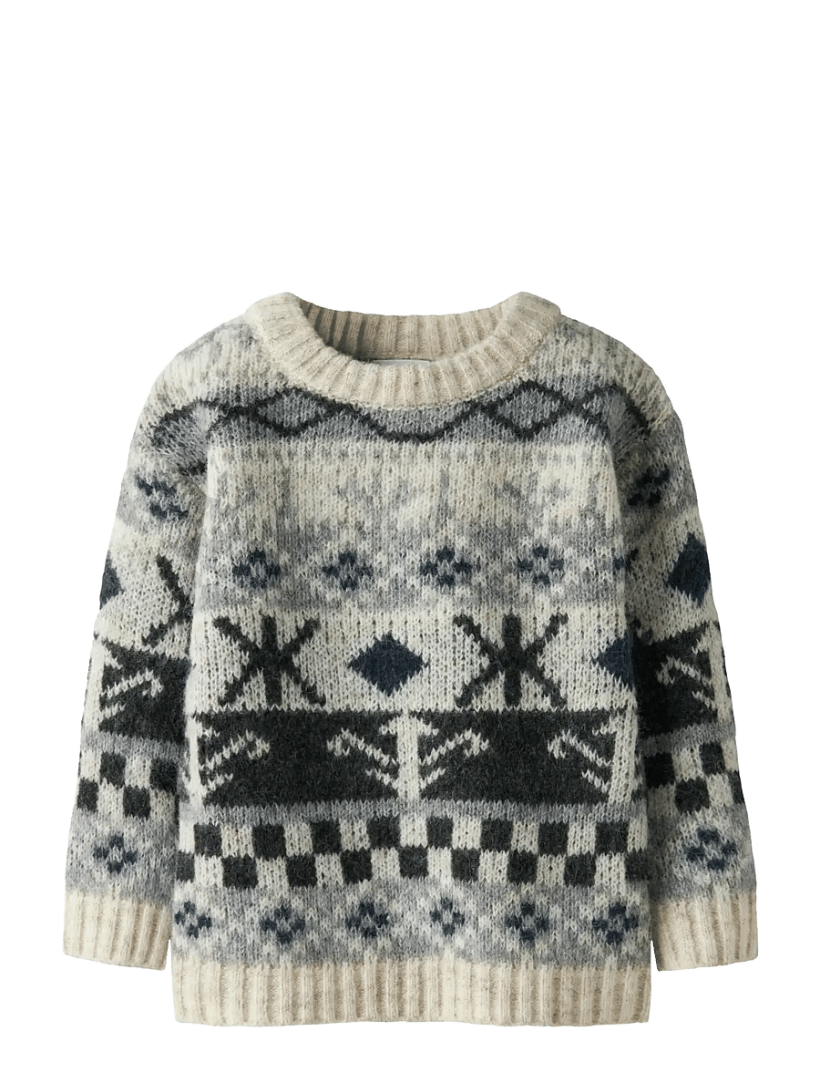 name it - NMMODDUR LS KNIT - swetry - cloud dancer - 1